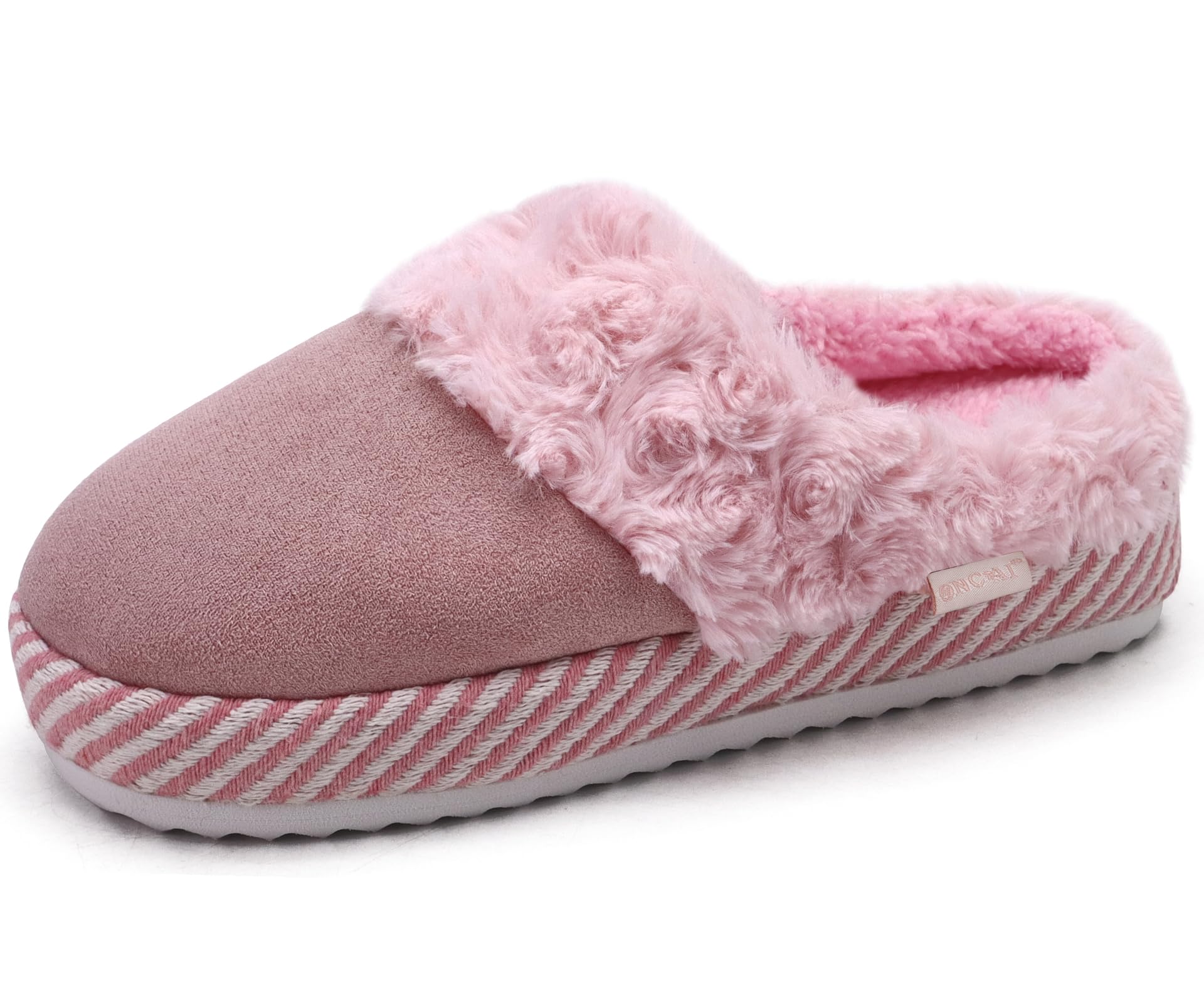 Women's Faux Fur Suede Slippers - Light Pink UK 6.5-image-630bc5fe-1ecb-4955-8b74-b1787be9c856-98310