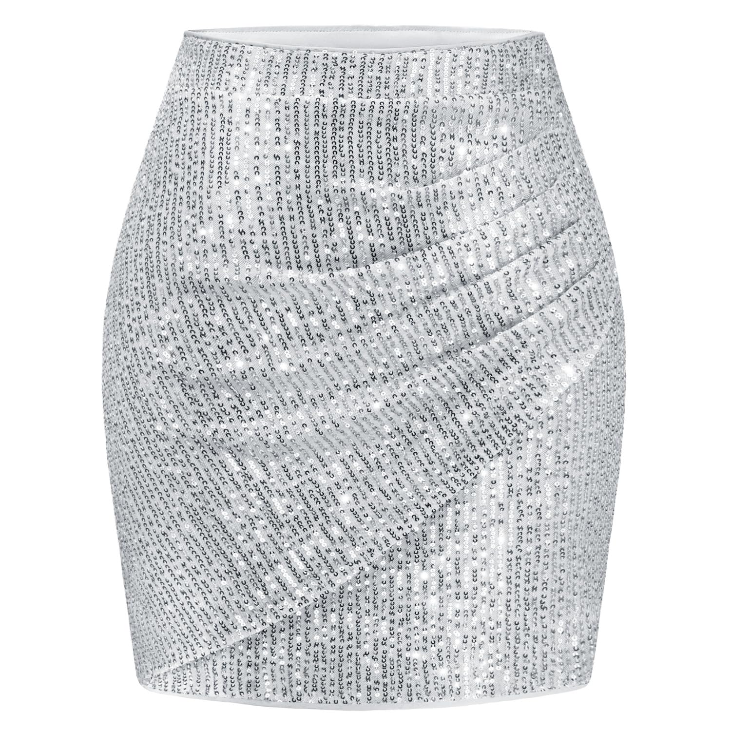 Women's Sparkly Mini Skirt - Silver S-image-6a6f7896-0495-43d5-9de0-5876ec4d244d-112987