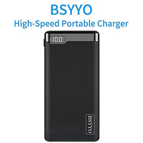 BSYYO 20000mAh Portable Charger,LED Display Power Bank Dual USB