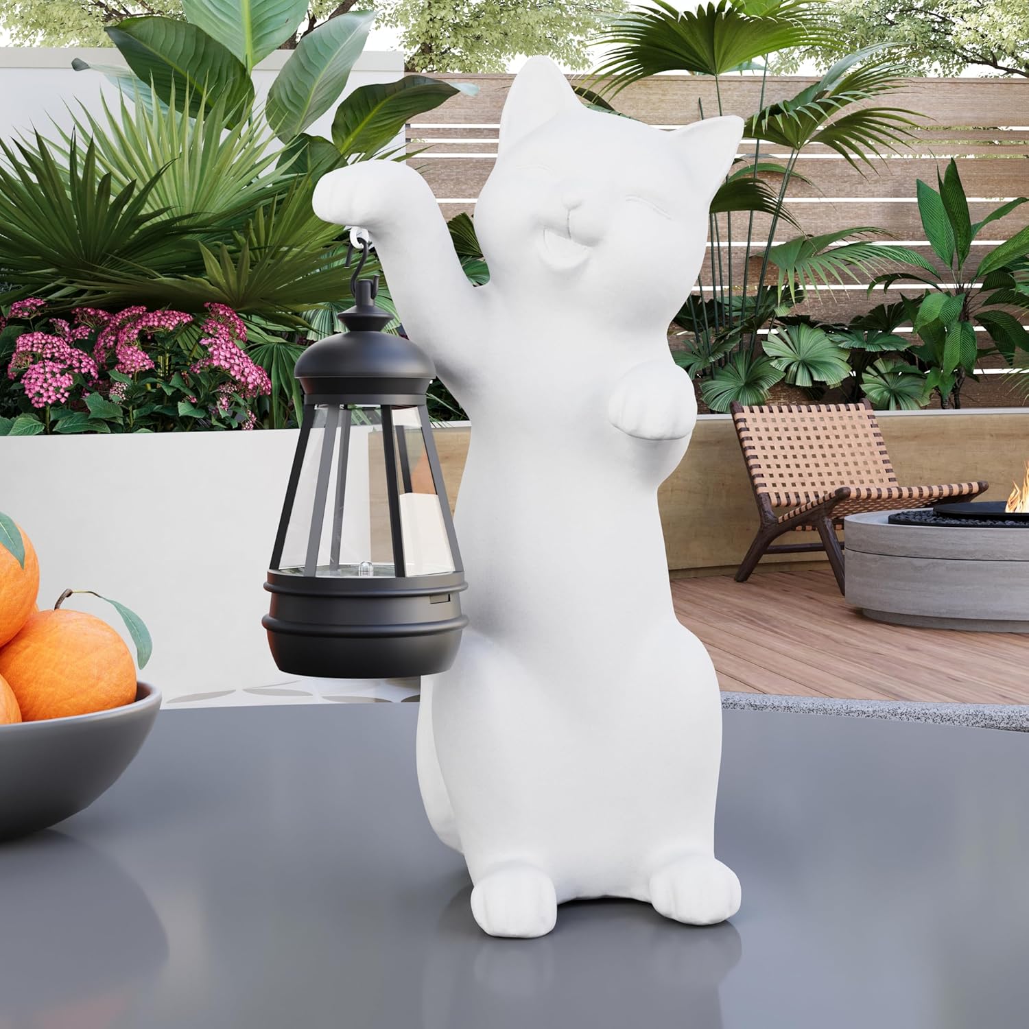 Solar Powered Resin Garden Statue - Cat-image-e197f657-d79d-40ca-b4ed-9693943c4792-89688