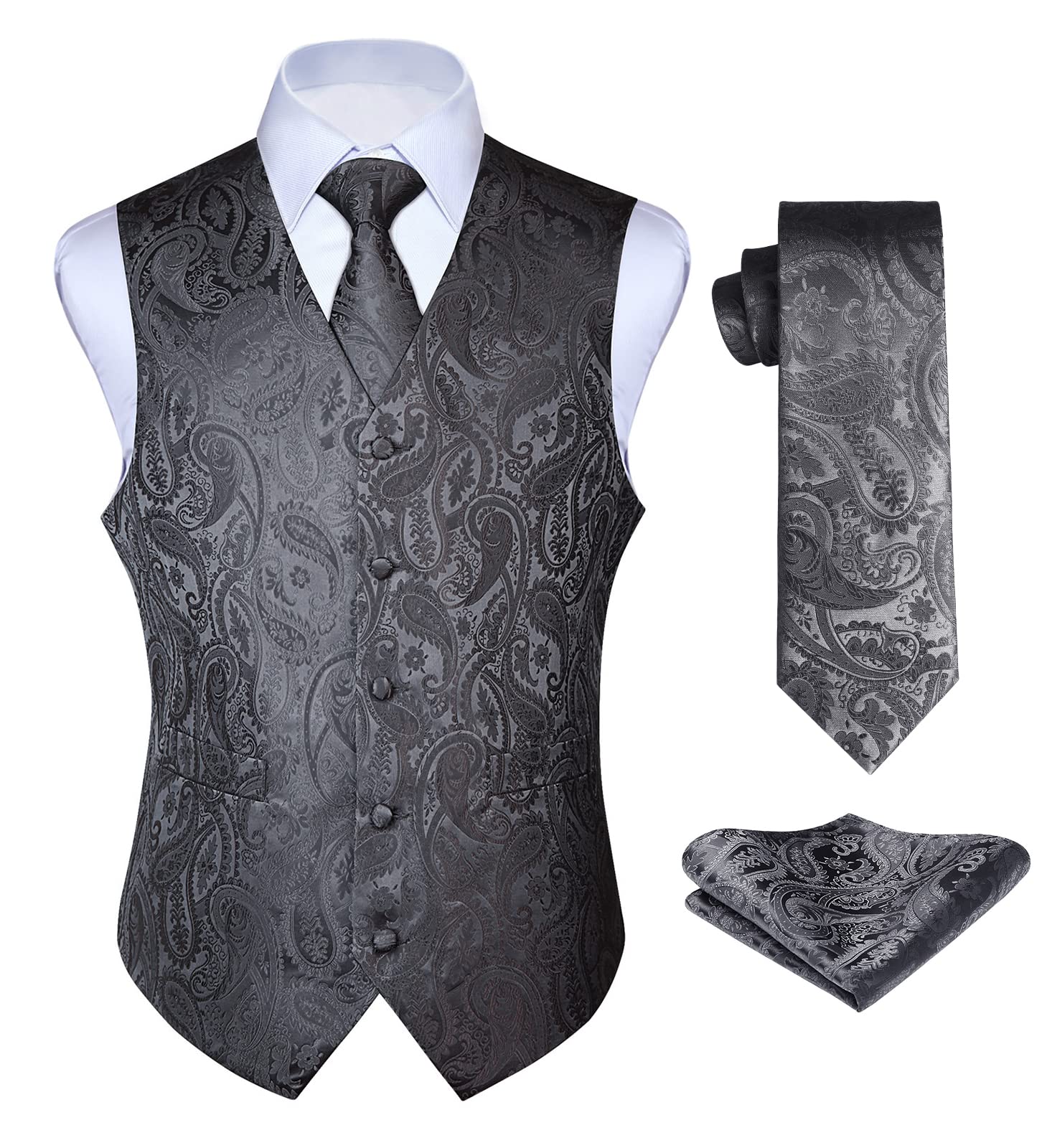 Men's Paisley Waistcoat Set - Grey S-image-022291c1-0a31-4de1-b5f7-12003fd593f5-102611