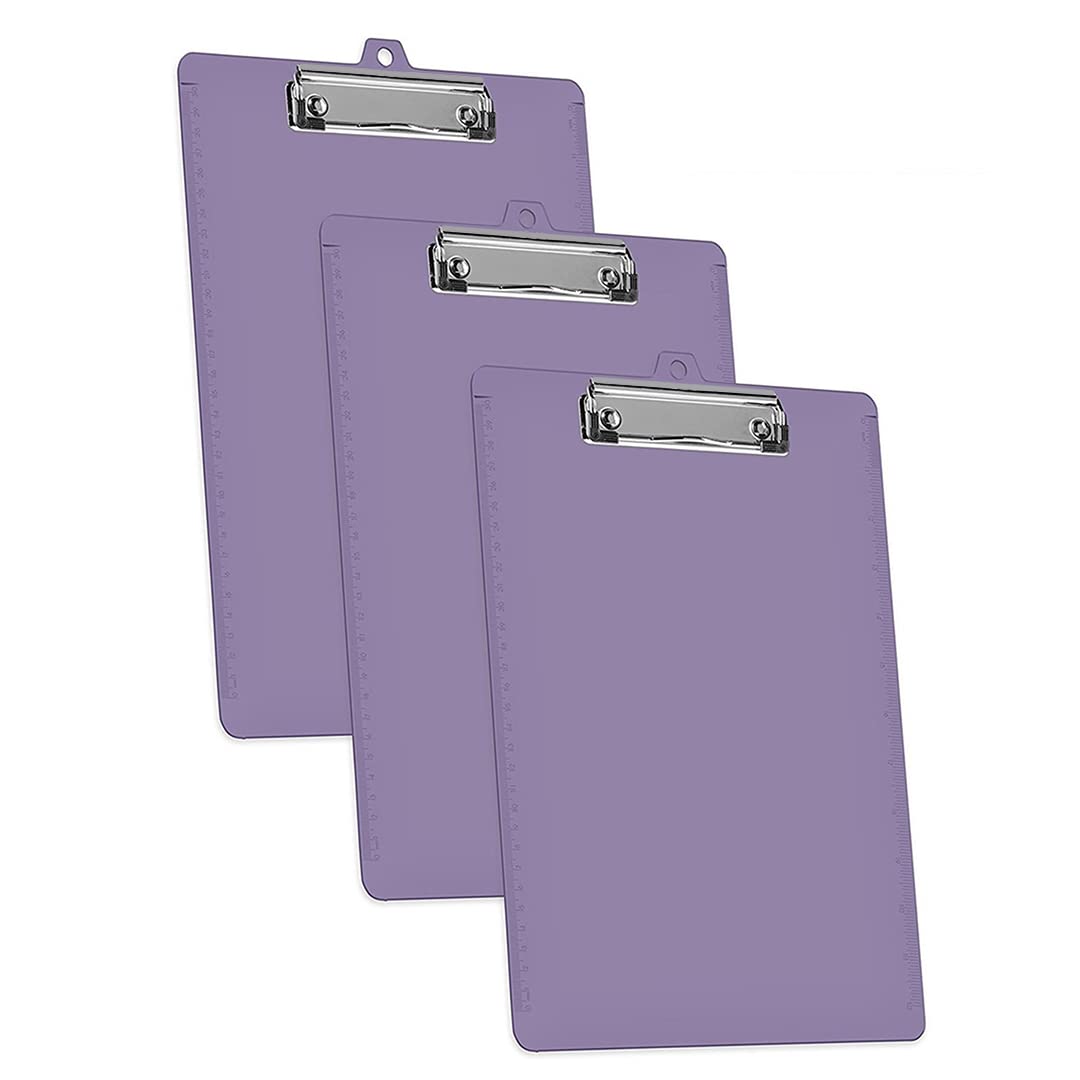 A4 Clipboard 3 Pack with Low Profile Clip & Rulers - Durable Purple Plastic for Office & School-image-d9a20a08-4e00-4cb2-a674-295fe8e5ef7f-57181
