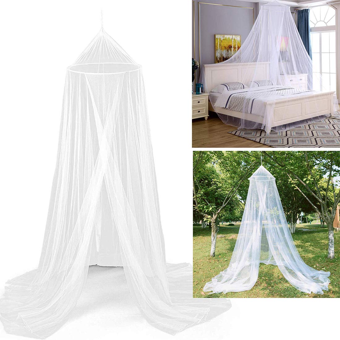 White Dome Mosquito Net Bed Canopy with Full Hanging Kit - 250cm for Children-image-43e52de0-beec-48dc-b57c-7f3dc1bc6ae7-58573