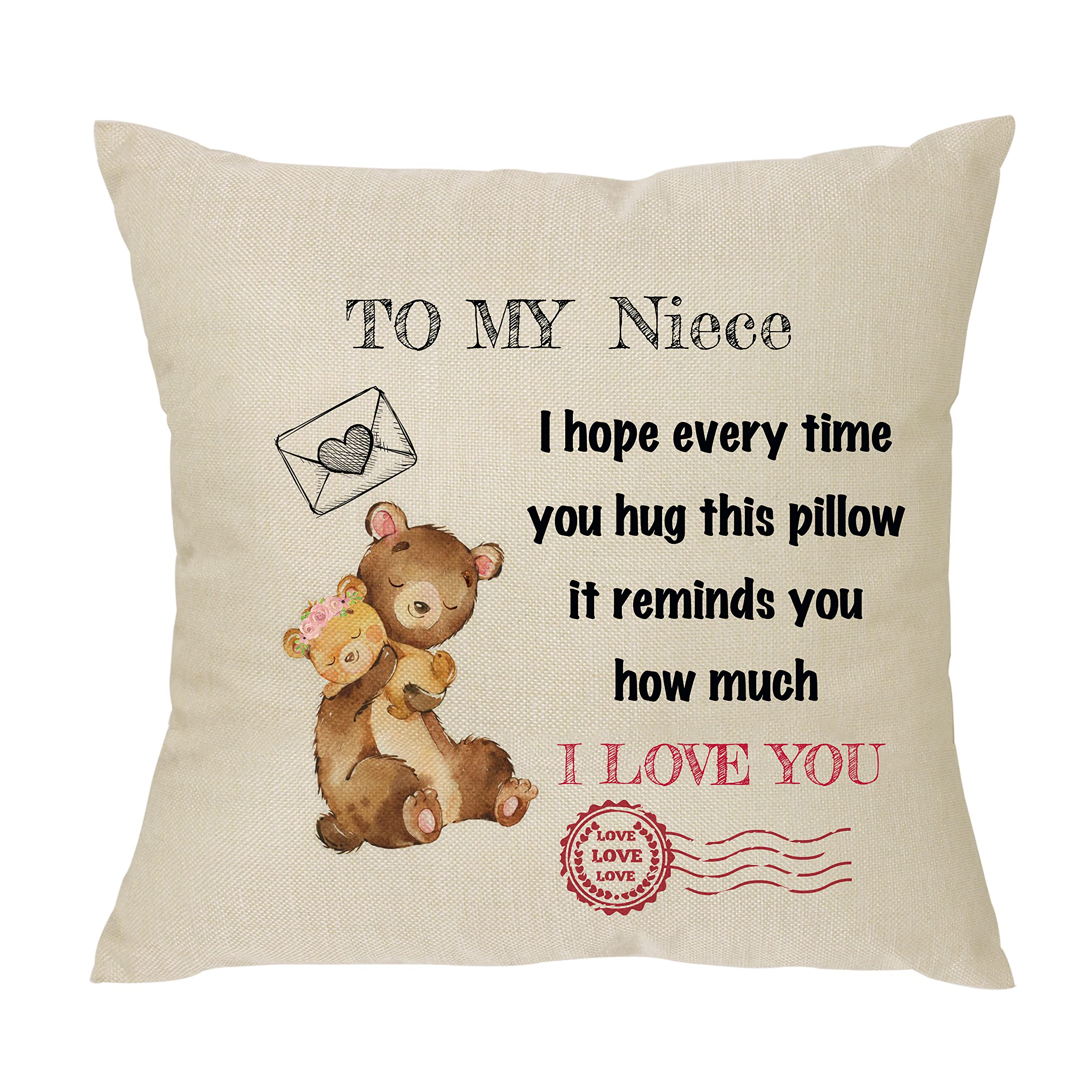 Funny Cushion Cover Pillowcase Gift for Niece – Perfect for Birthday, Christmas, Graduation or Wedding