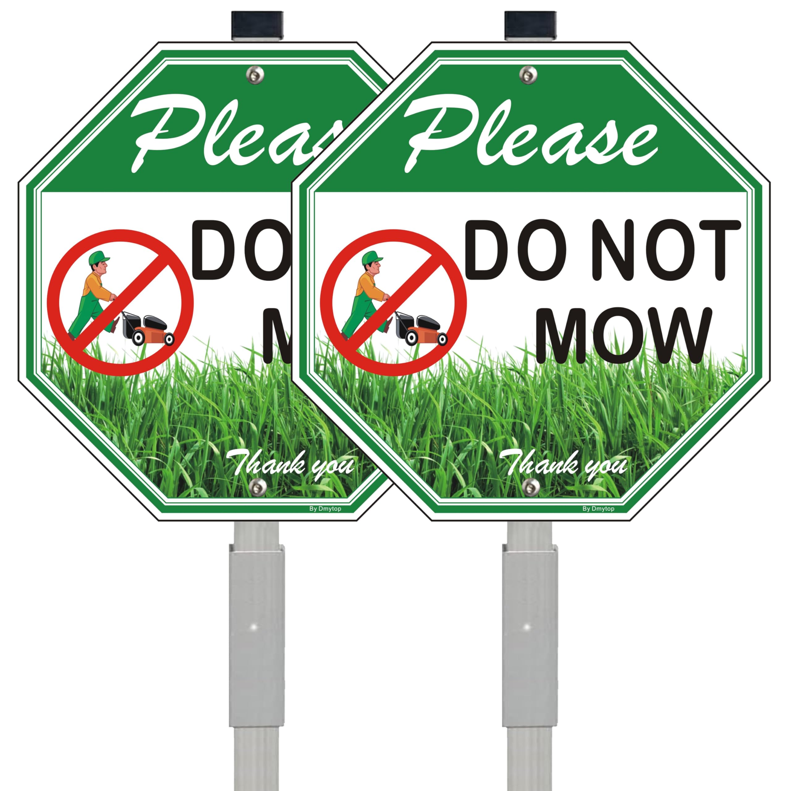 Do Not Mow Reflective Signs 2 Pack - Green 10x10 inch-image-66137701-4677-4a1a-8065-7e77a20aa6af-109865
