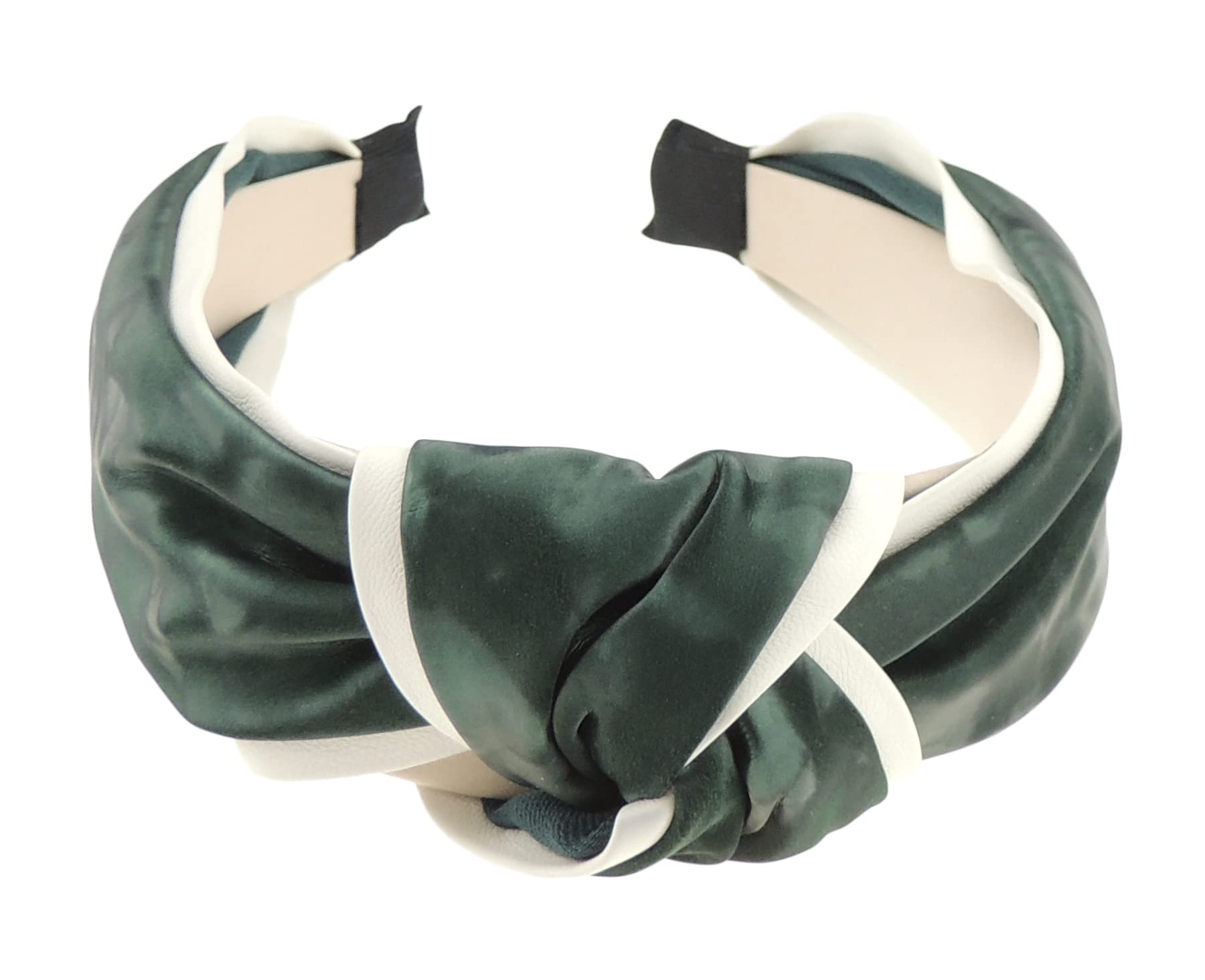 Vegan Faux Leather Knotted Turban Headband for Women - Boho, Vintage Style in Army Green-image-7b90780f-d41b-42da-b375-bf44c6d08845-66750