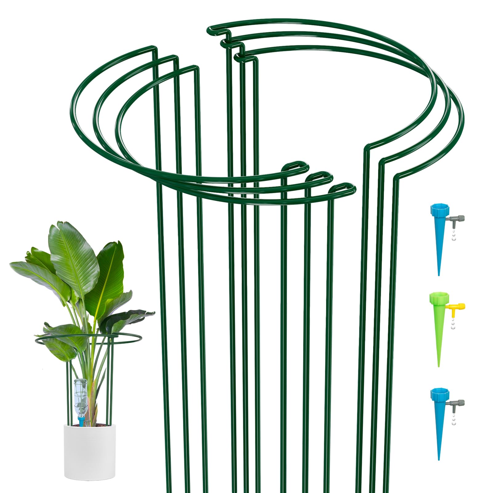 Metal Garden Plant Supports 6 Pack - Green 50cm/6PCS-image-8f69a8b4-93c3-468c-a972-7b854118a77a-108935