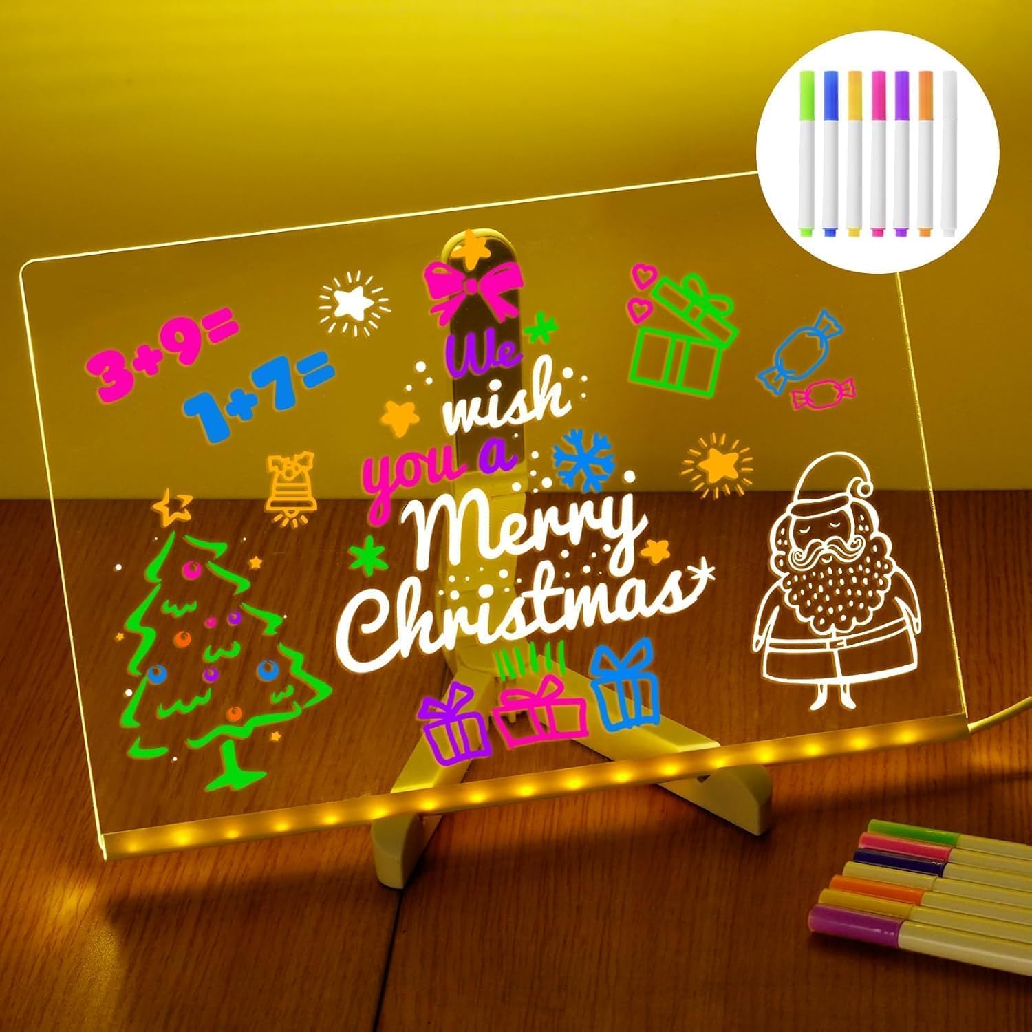 2025 Upgraded LED Message Board 30x20cm with 7 Colour Pens & Stand - Perfect for Home & Office-image-af05a4ed-05b1-463b-b0c4-d2a114c7c3a3-54289