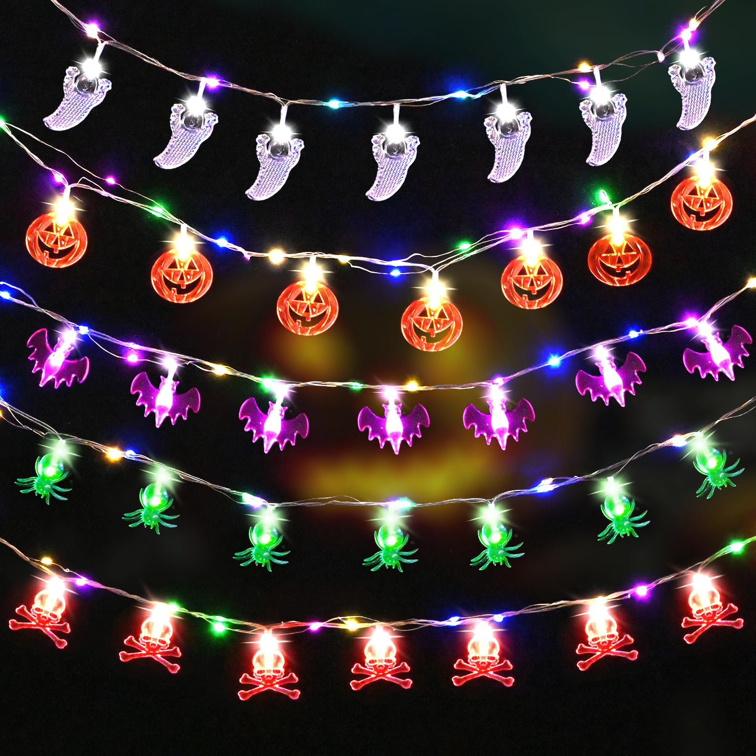 Halloween Decorations Maxee 5PCS w/Extra 5PCS 2M (1.5M 10LEDs White-image-8a01b90a-8bf5-48b4-b721-a3e371d1f6af-20899
