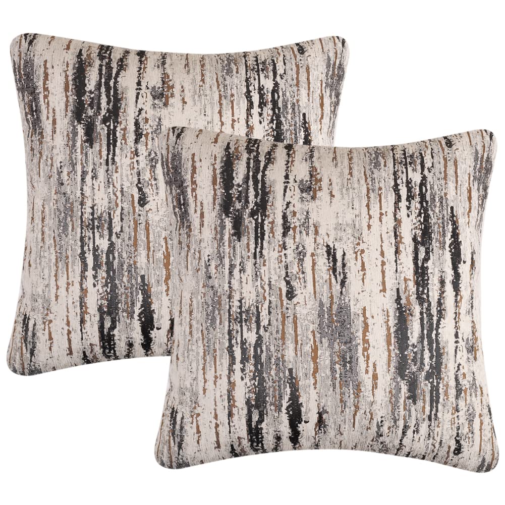 Nordic Pillow Covers Pack of 2 - Grey Stripes 46x46cm-image-4af28d5c-172a-4938-817b-1ba1330578e3-110040