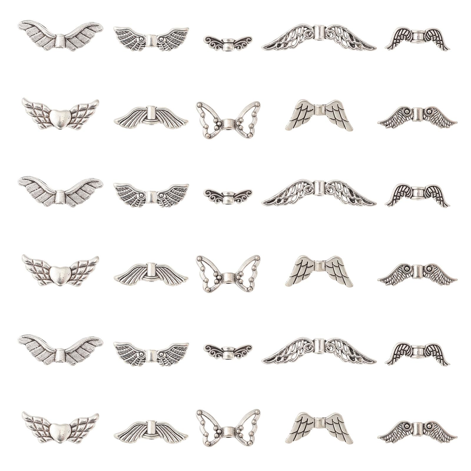 100Pcs Tibetan Style Angel Wing Beads - Antique Silver Spacer Beads for Jewellery Making-image-41ce0f29-3a9e-436f-bd43-bb7f85c790f4-68399
