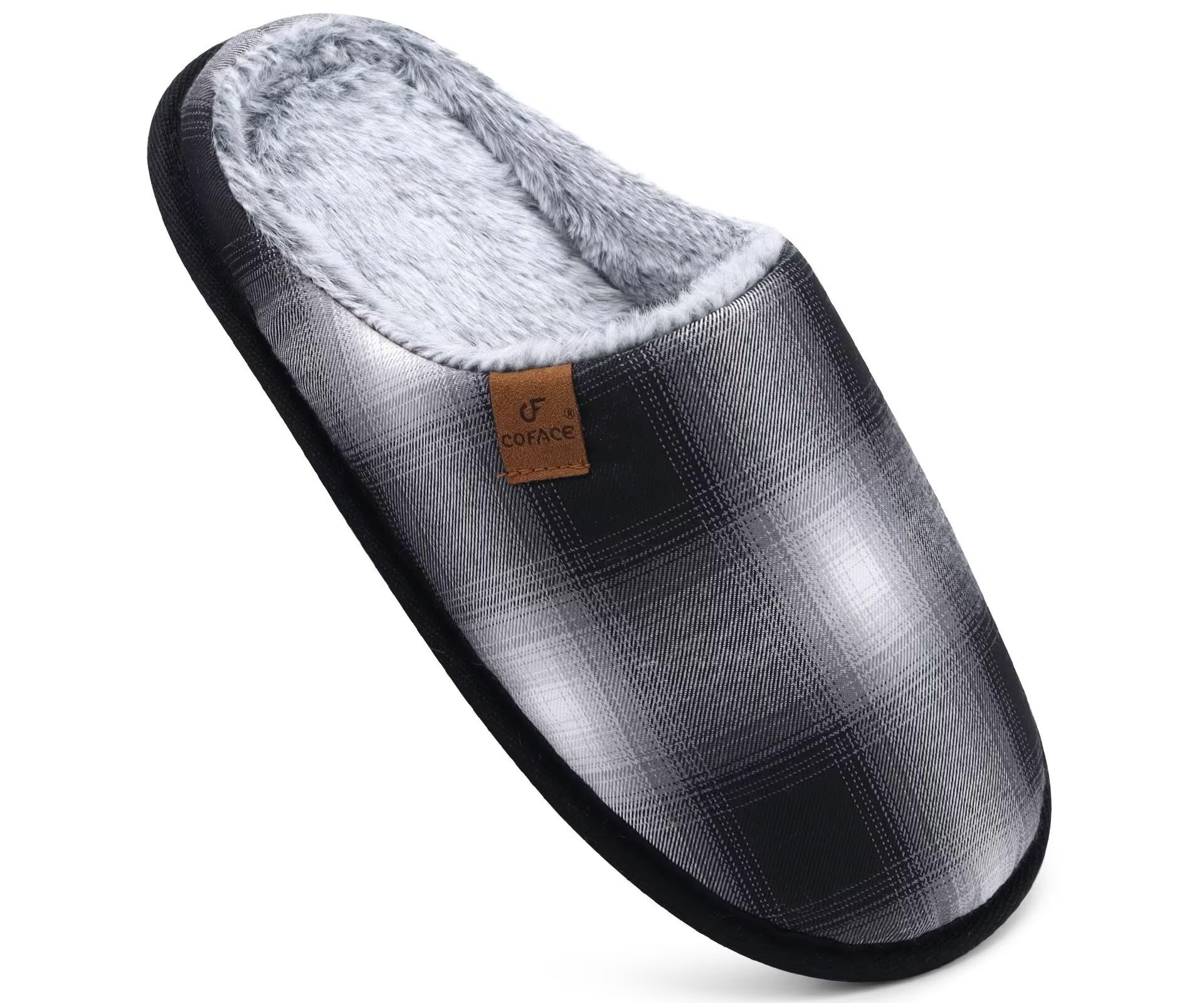 Men's Memory Foam Mule Slippers - Black Grey UK 9-image-df9979f5-d8e9-4323-92ae-afd6edc8ae11-99717