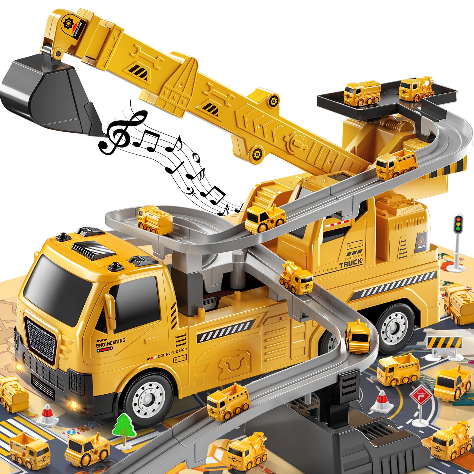 Engineering Crane & Truck Playset - Kids Outdoor Set-image-601c18df-496a-4aad-99e9-113a43eee9eb-86081