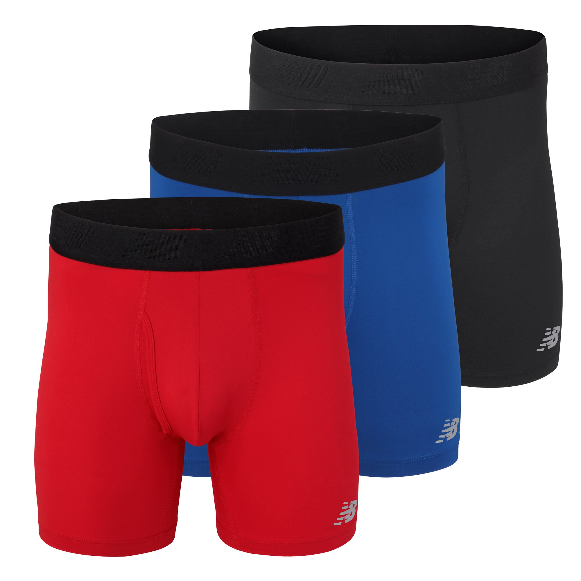 New Balance Men's 6" Boxer Brief Trunks 3-Pack, Fly Front, Medium, Black/Red/Blue-image-f7ef5ec2-0f4e-494b-a210-3e32b7f0a627-63656