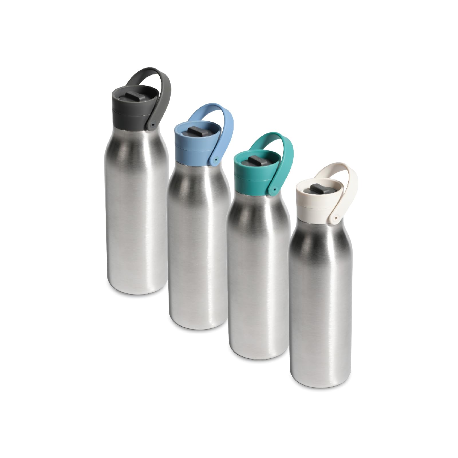 500ml Recycled Stainless Steel Water Bottle – Pebble White