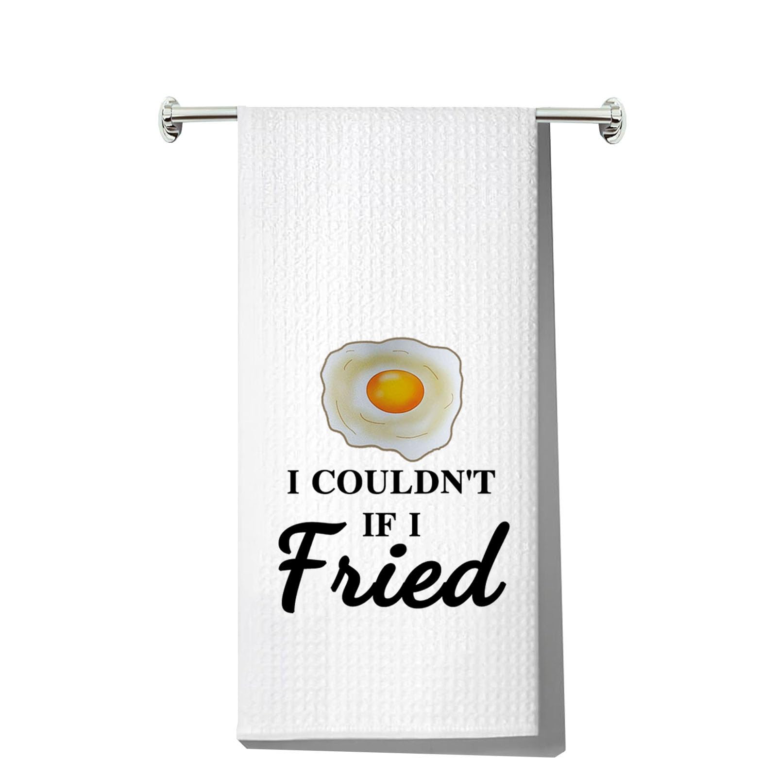 LEVLO Funny Egg Kitchen Towel I Couldn't If I Fried Egg Tea Towels-image-140c5d90-437f-4fe6-bcba-9a4e54668ff8-58834