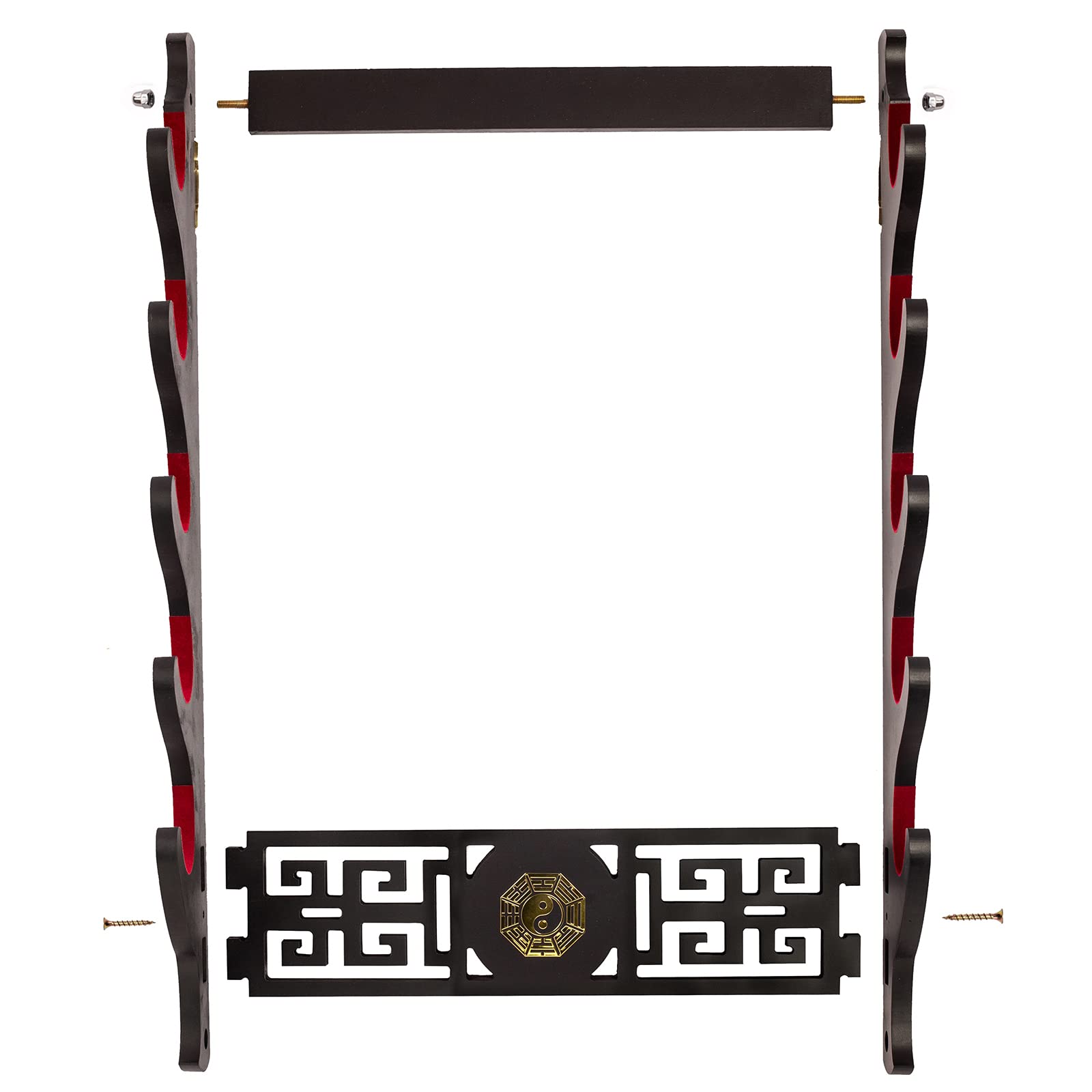 Support Présentation épée Katana En Velours Rembourré - Présentoir Mural 1 étage, Pour Katana, Wakizashi