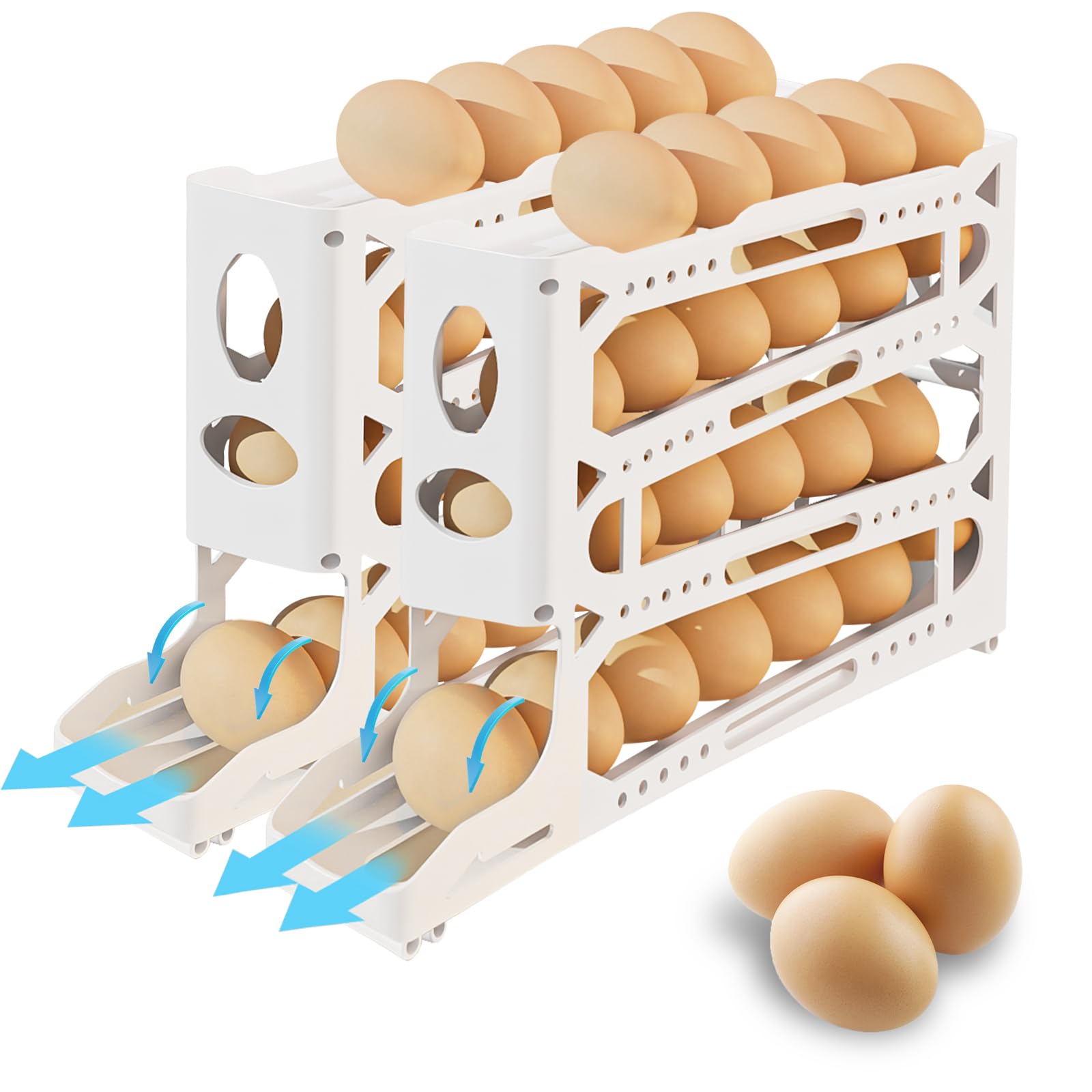4 Tier Egg Holder Egg Storage 2 Pack - Natural LAY00311*2-image-bc651615-c208-46c0-9b3a-32bea957d7ca-96992