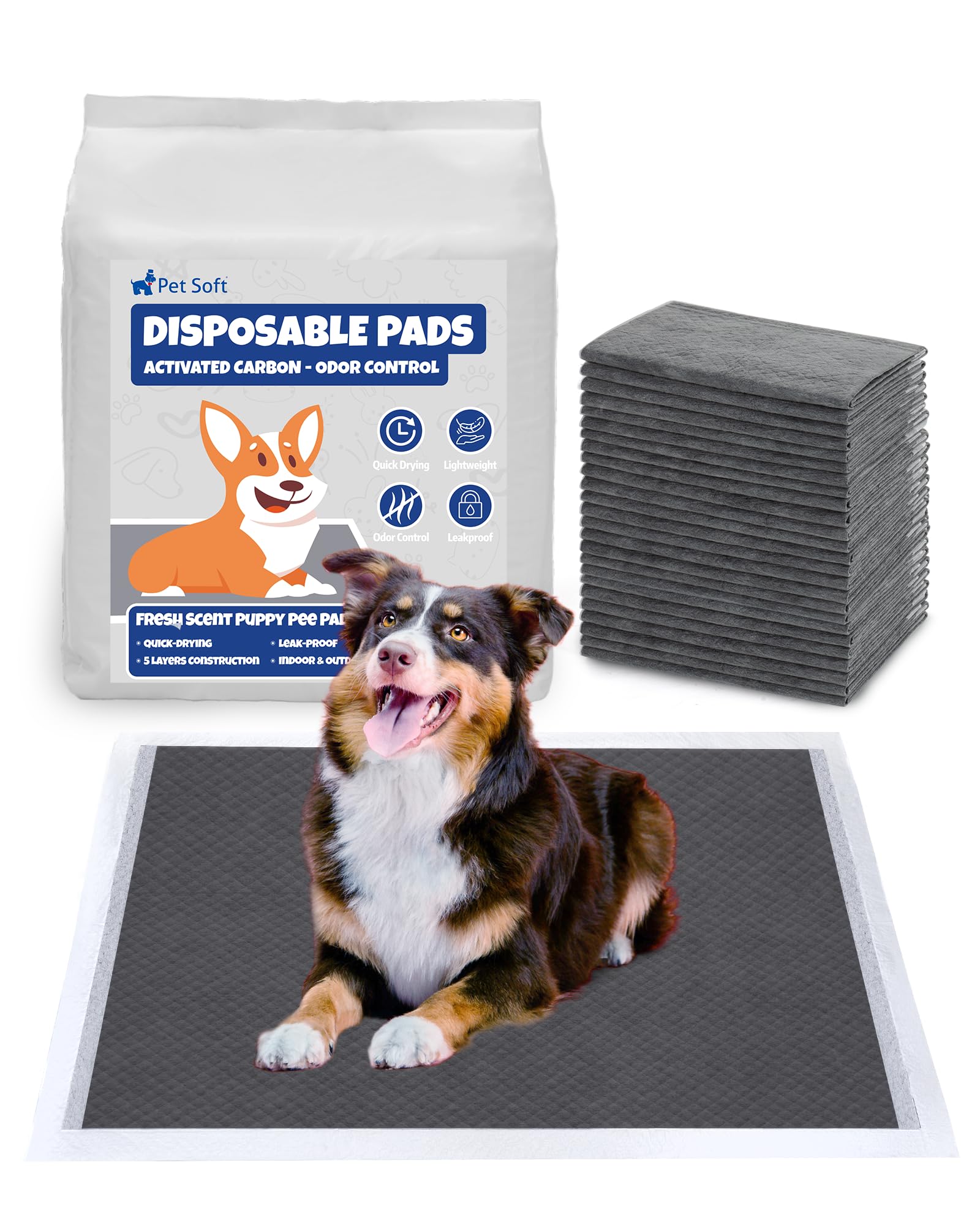 Puppy Training Pads Carbon Leak-Proof - Black 60x90cm 20 Count-image-da97b7fd-fce1-4ece-a7b9-7bc0625ca810-102044
