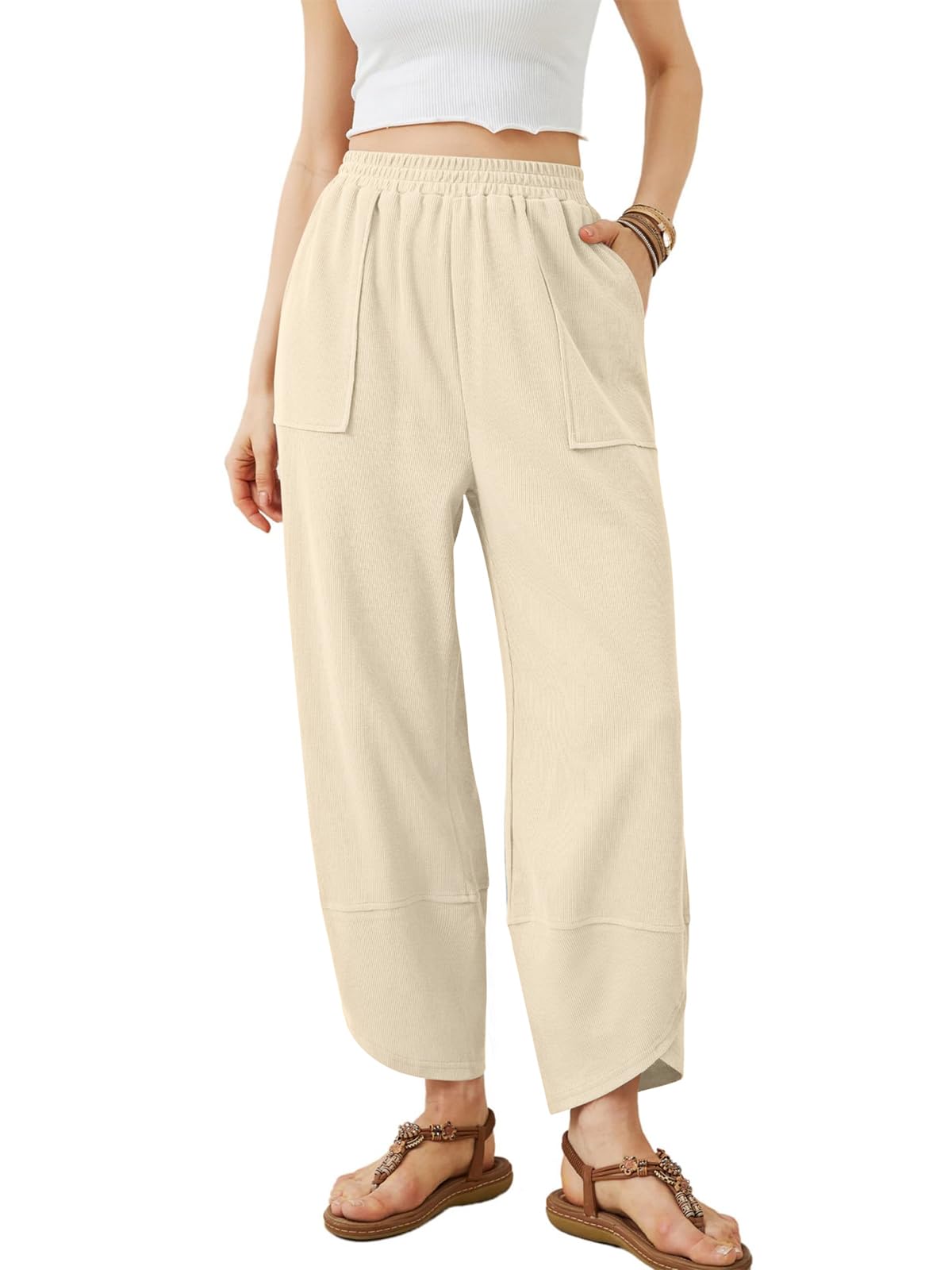 Women's Wide Leg Palazzo Trousers - Beige XL-image-b8cea080-8ee8-49be-9114-f94cb19fdc3e-95624