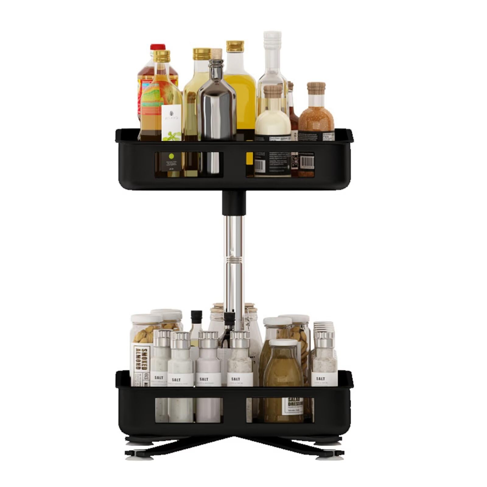 2-Tier Lazy Susan Spice Rack - Black 2 Tier-image-54b3421d-c9b2-4aff-b1a1-a0238b33aa5b-105284
