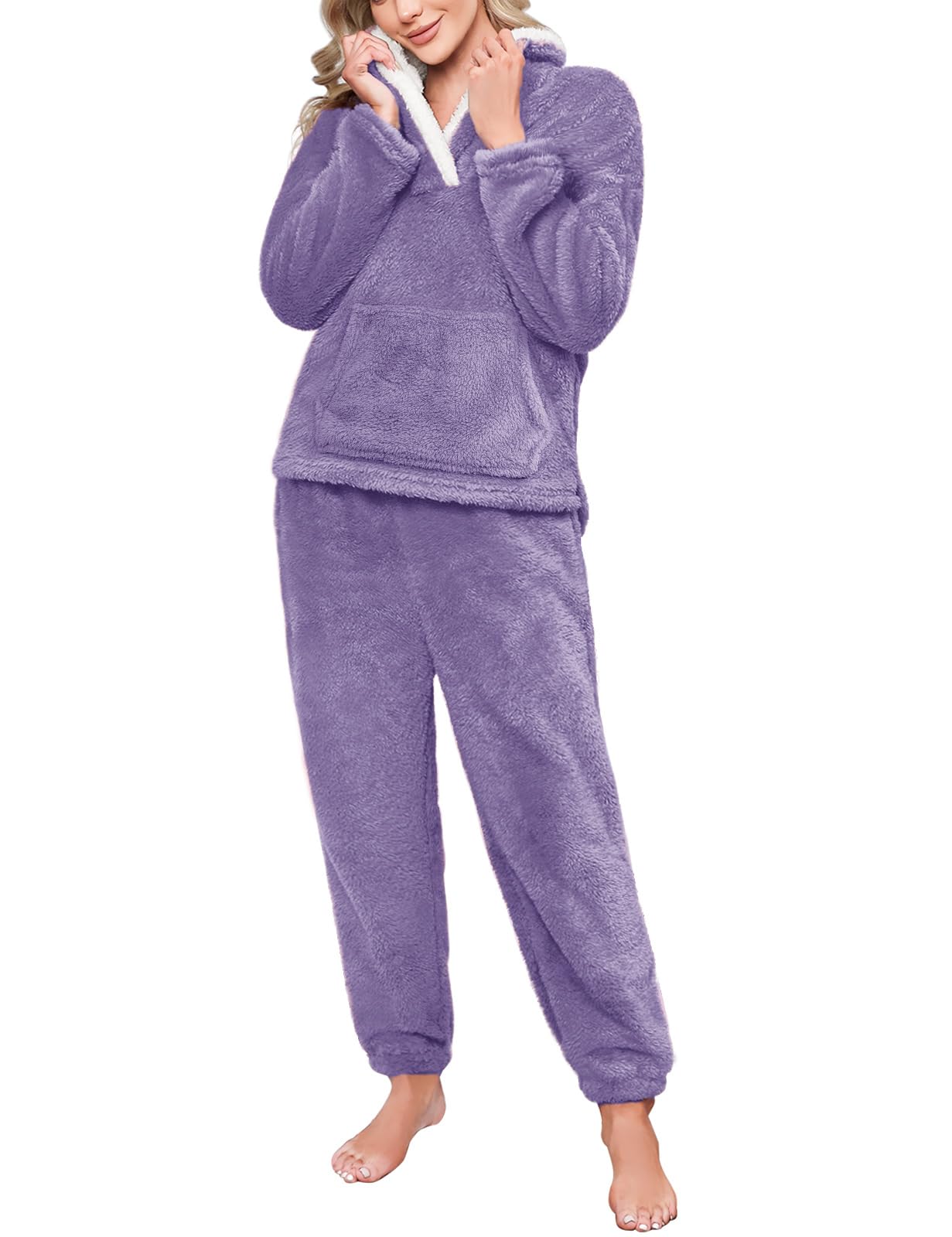Yuson Girl Womens Pyjamas Piece Warm Fleece Pjs Set Winter Fluffy 2-image-6f47f584-f79d-4915-9227-4bf4892ce353-58421