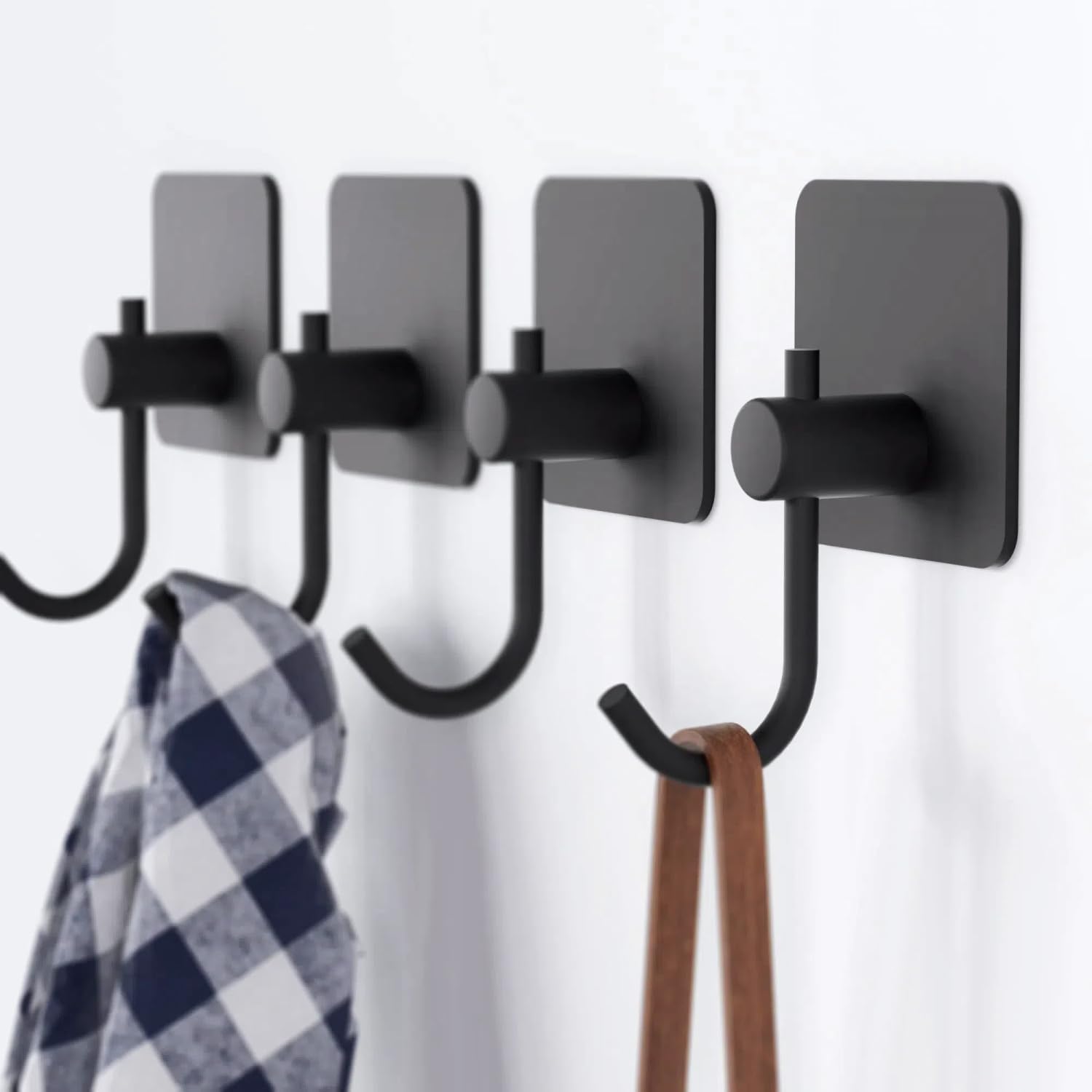 Strong Adhesive Towel Hooks - Black - 4 Pack-image-6e6a4e9f-86fc-4e00-b5c8-0ee268ef3c9c-66048