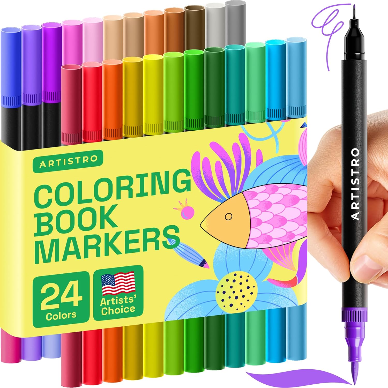 Dual Tip Colouring Markers - 24 Brush Tip & 0.4mm Fineliner-image-bff1b842-3d83-4bb0-ab59-f0a2aa89bcad-67905