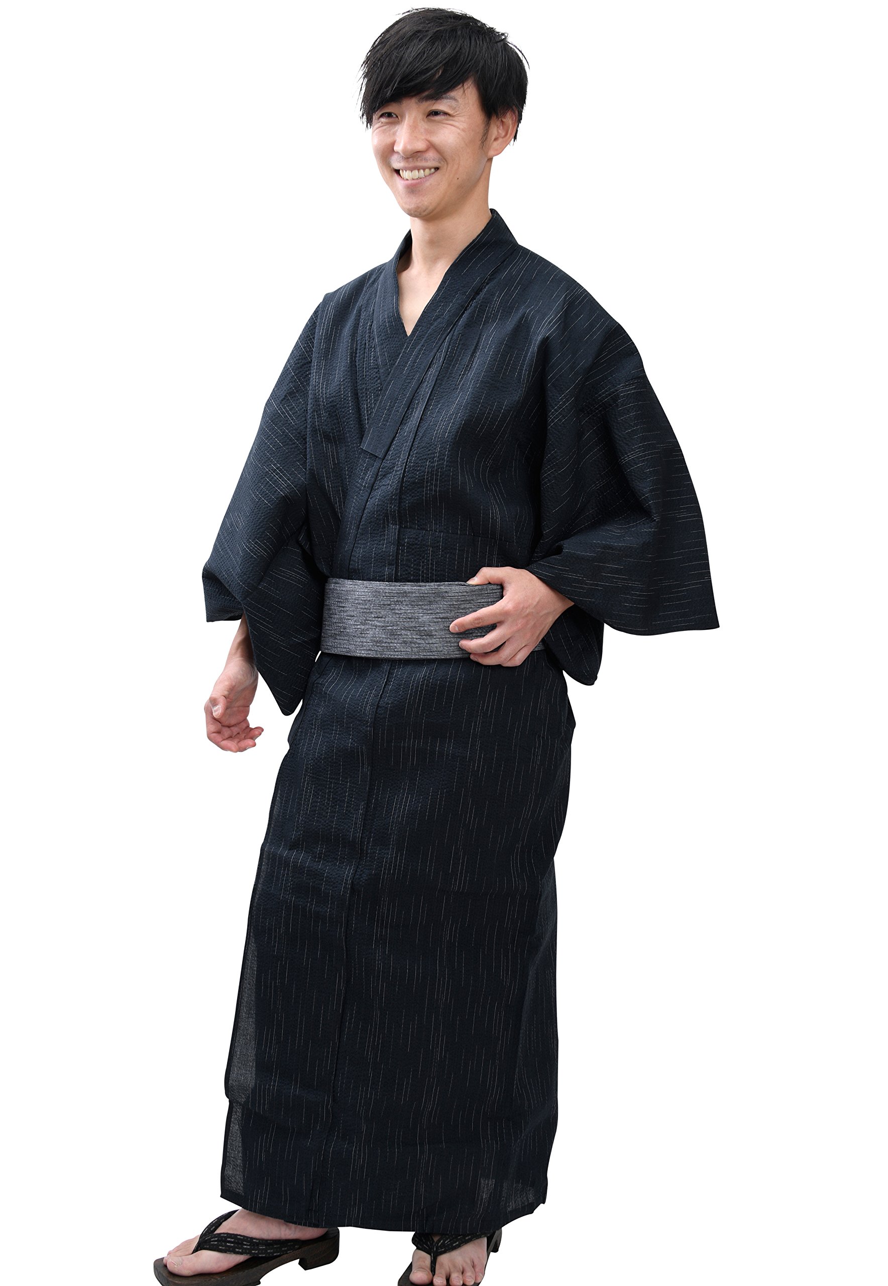 Men's Japanese Yukata Kimono - Black M-image-018f891c-1945-4a61-9fb1-745484b9ef11-115931