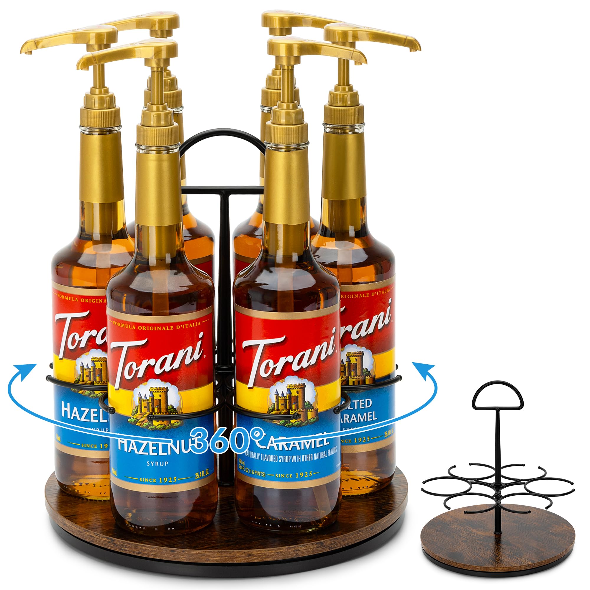 Rotating Coffee Syrup Organiser Rack 6 Bottle Holder - Black L-image-a35d6429-9ca5-49fe-be57-98bd2bf7b07c-95986