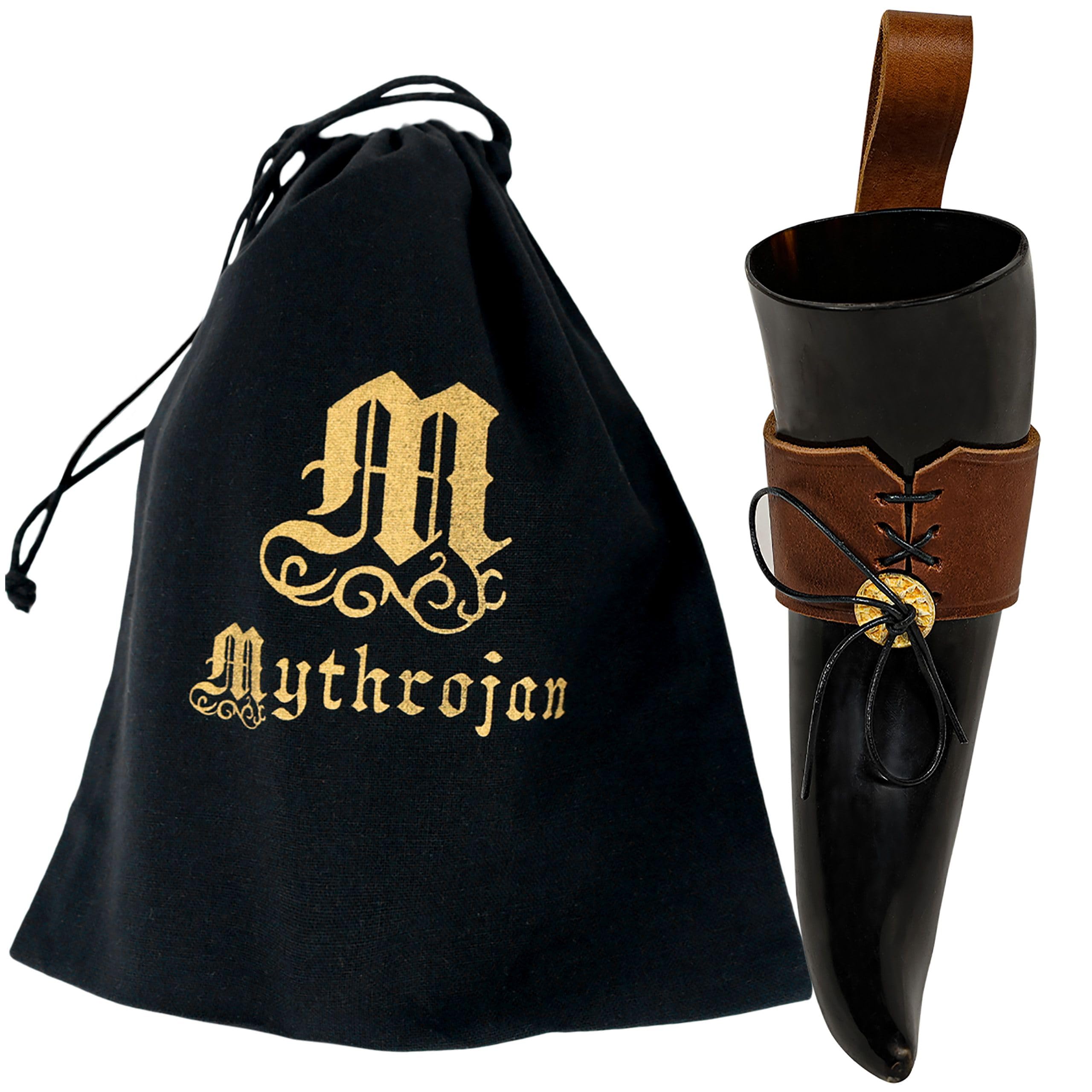 Viking Drinking Horn with Leather Holder - Dark Brown 400ml-image-0f77d58f-03c4-42d7-95f5-5154ffdeda6c-110406