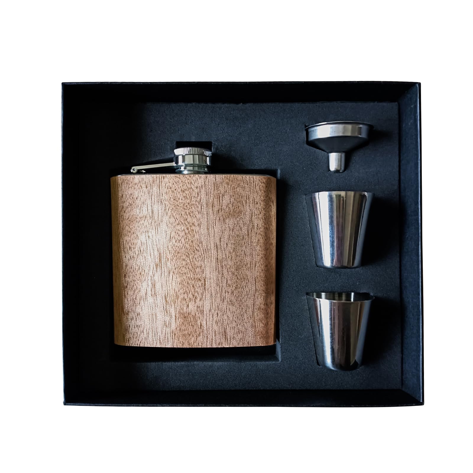 Stainless Steel Hip Flask with Red Walnut Wood Cover 6oz-image-371ccefa-a8fe-4c4b-968b-9c133c3c1766-65850