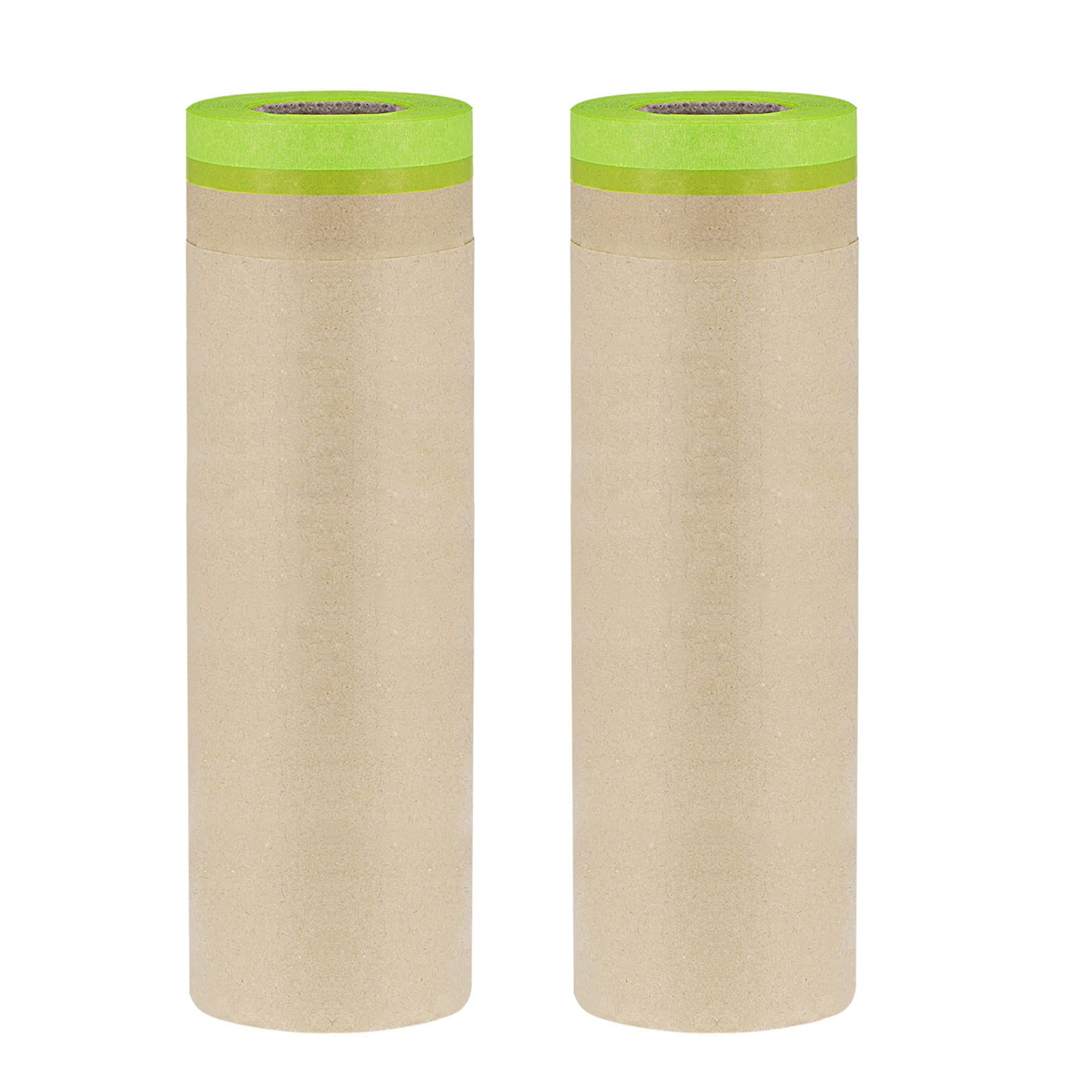 sourcing map Pre-Taped Film, Brown Paper Drop Masking 24" x 49ft, 2Pcs