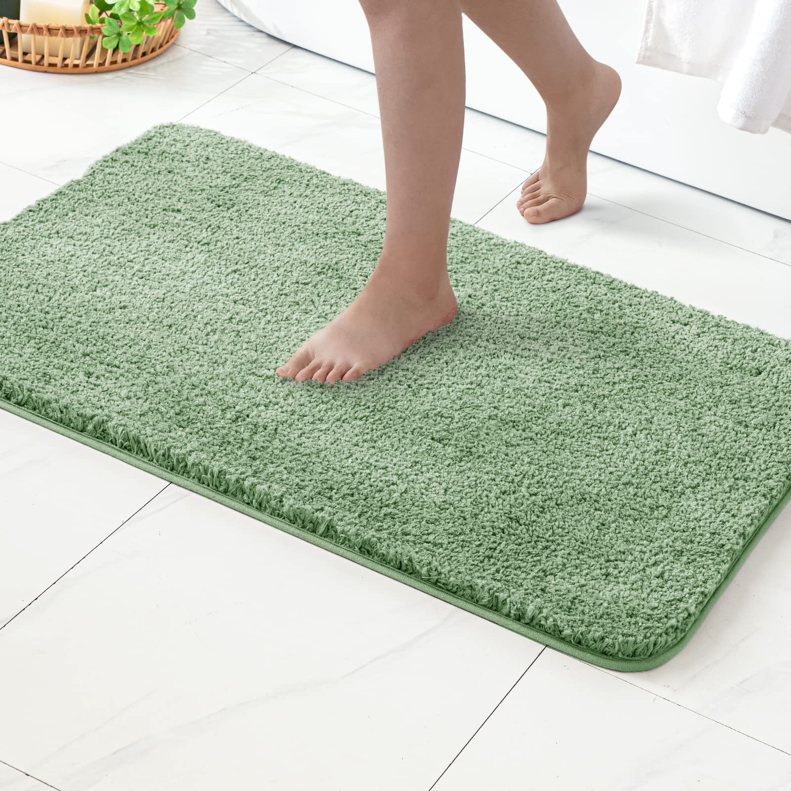 Non-Slip Absorbent Bath Mat - 70x120cm Green