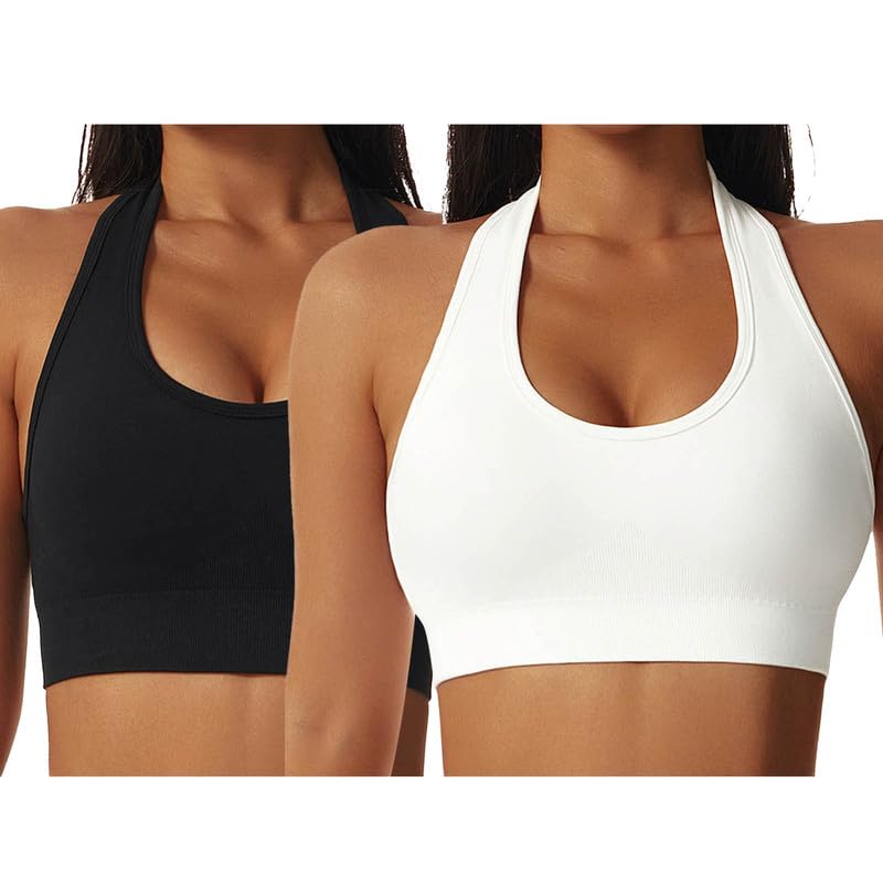 Litthing Backless Sports Bra Women Halter Neck Bralette Seamless Sexy