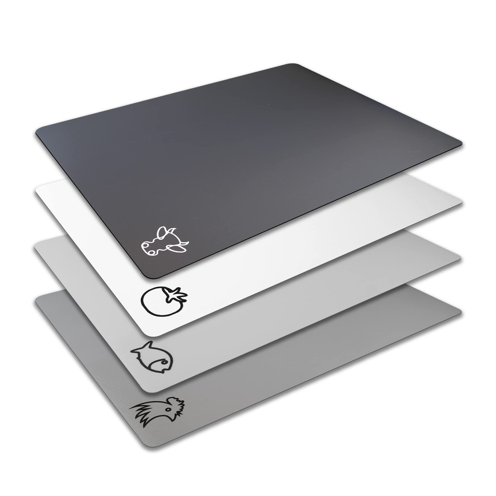 Fotouzy Flexible Plastic Cutting Board Mats - Set of 4, BPA-Free, Non-Slip, Dishwasher Safe, Neutral Colours-image-b2e60f2a-ee5d-42e4-87cc-78270543e051-56379