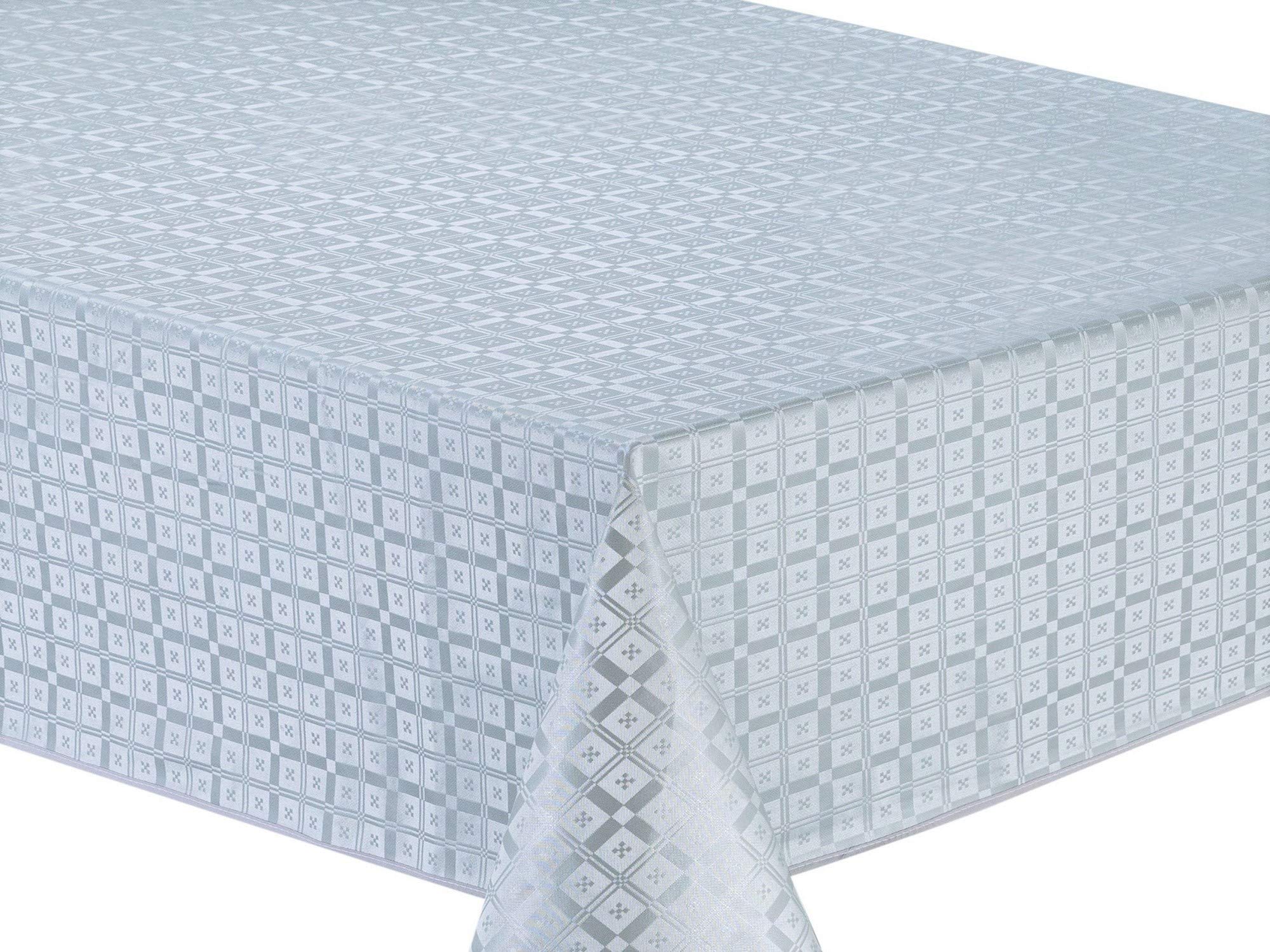 Embossed PVC Oilcloth Tablecloth 140x200cm - Wipe Clean, Beige Grey-image-92203dc6-fb78-418e-a4e6-72dba588255c-56870
