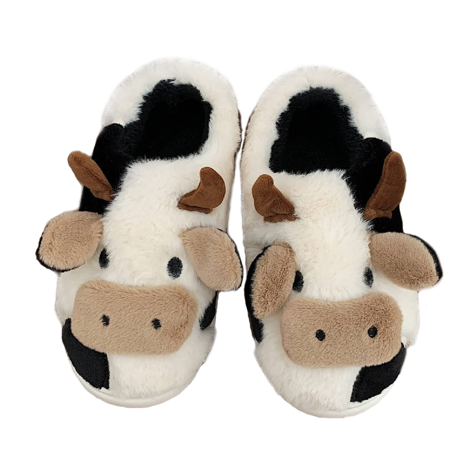 Cartoon Cow Plush Slippers - Cow Closed Back Large-image-11fb53f6-d2b4-4ec2-9592-dcc8163d1f39-110282