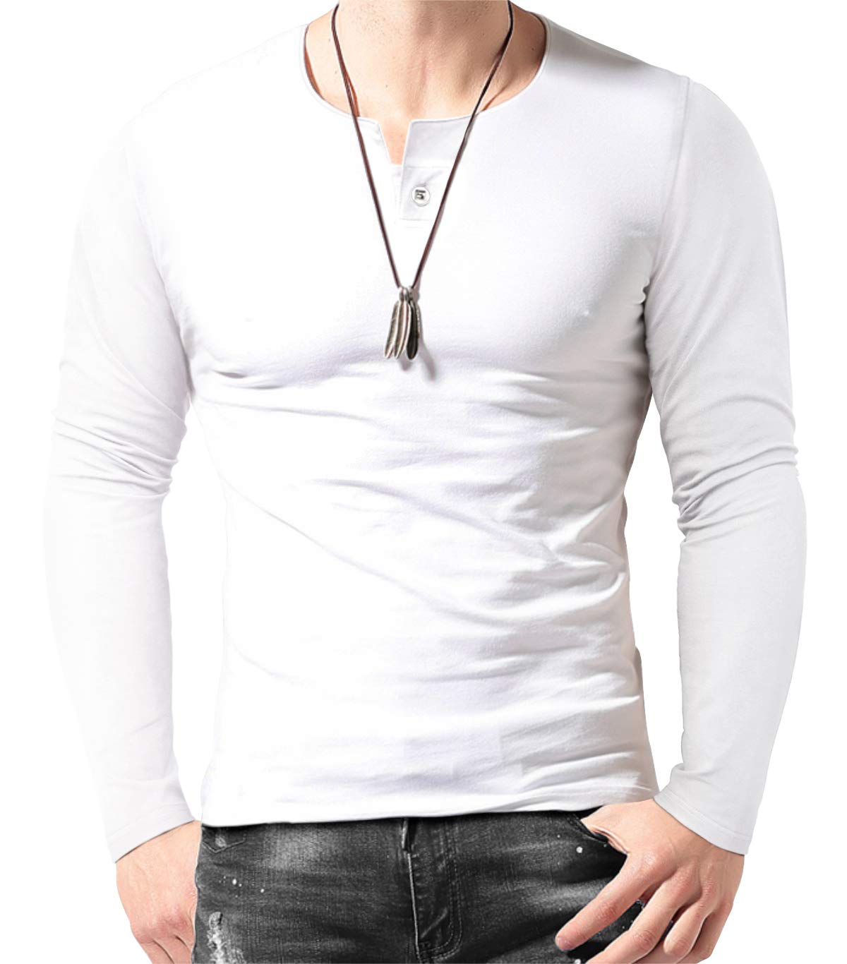 Men's Cotton Henley T-Shirt - White S-image-8e7ef321-fc14-41bd-bf05-10e14b46c8a6-108794