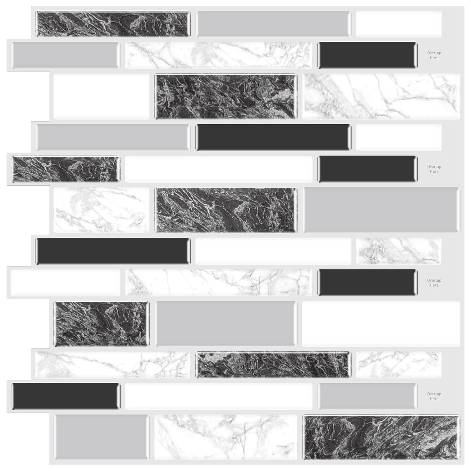 Peel and Stick 3D Wall Tiles - 12"x12" Black (10 Sheets)-image-53f32209-2aa8-484d-8584-758d3b26ad58-87138