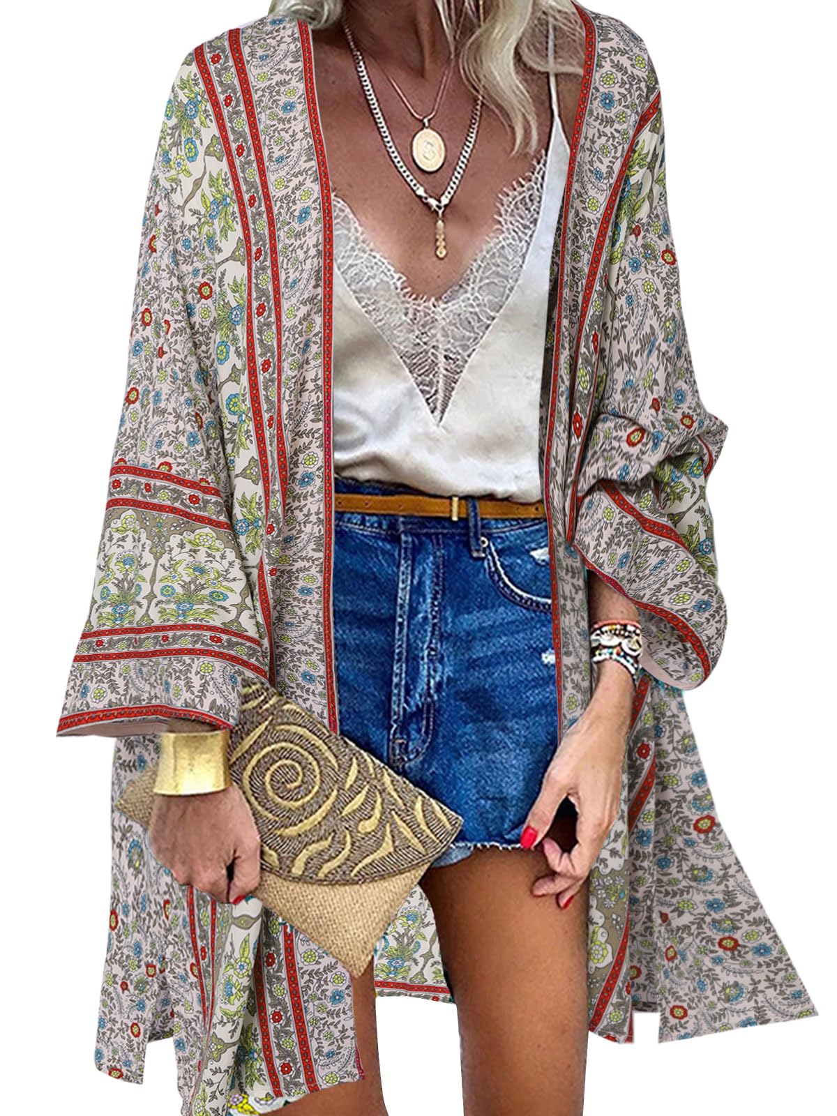 Women's Kimono Cardigan 3/4 Sleeve - Alpha Pink, L-image-a05634a5-5ea5-45ca-9572-89e276f6e251-79833