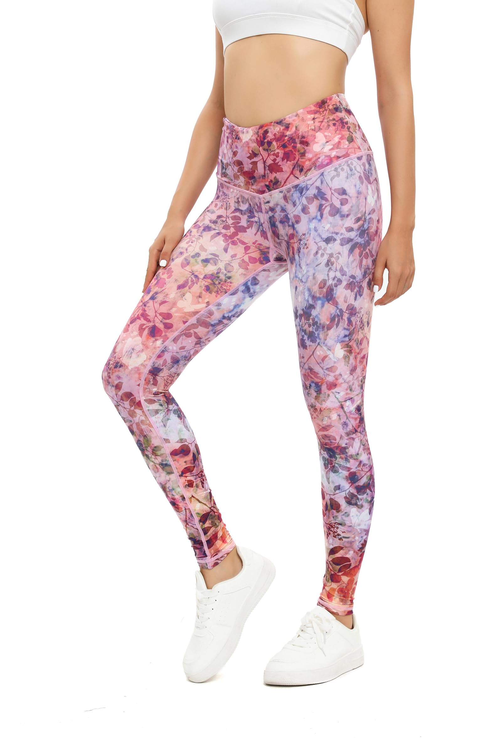High Rise Yoga Pants for Women - Sustainable Non-See Through Butterfly Print Tummy Control Leggings-image-afbf47e2-36b3-412a-8bd7-a71ef8196b33-47023