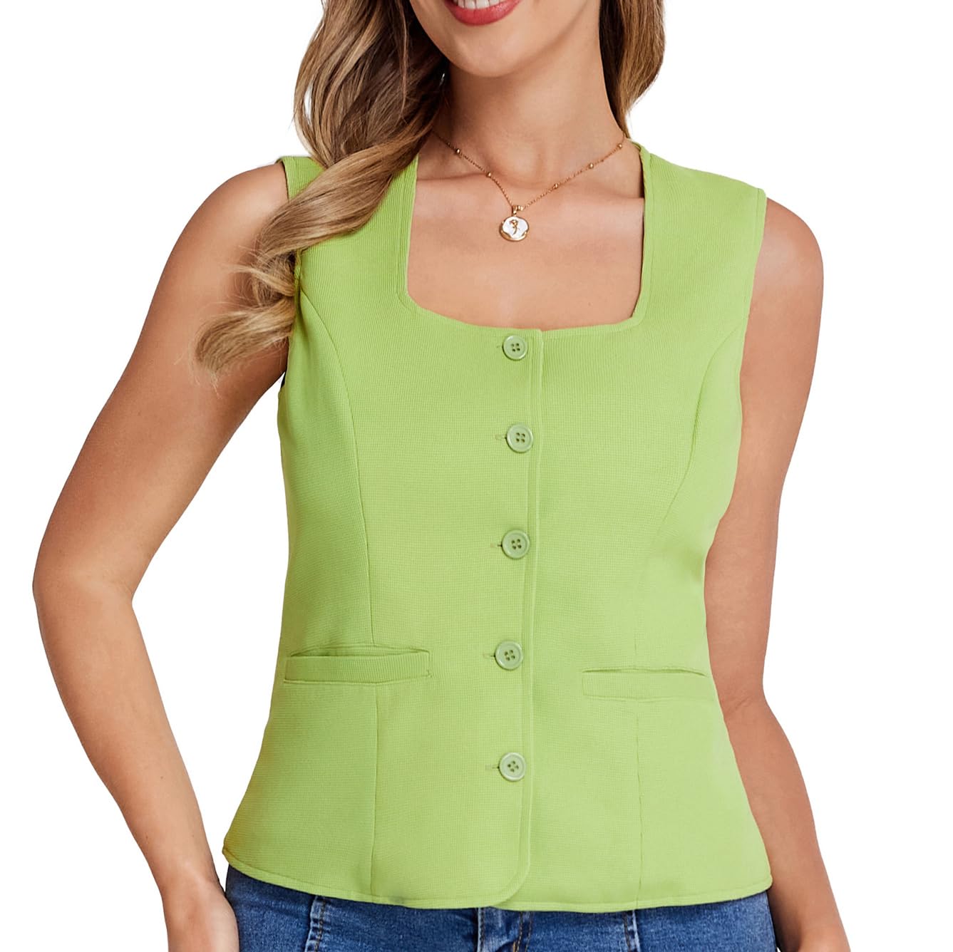 Women's Casual Vest Waistcoat - Green S-image-aa7d42cb-f5b9-4d75-bfeb-74ada13d1f90-113033