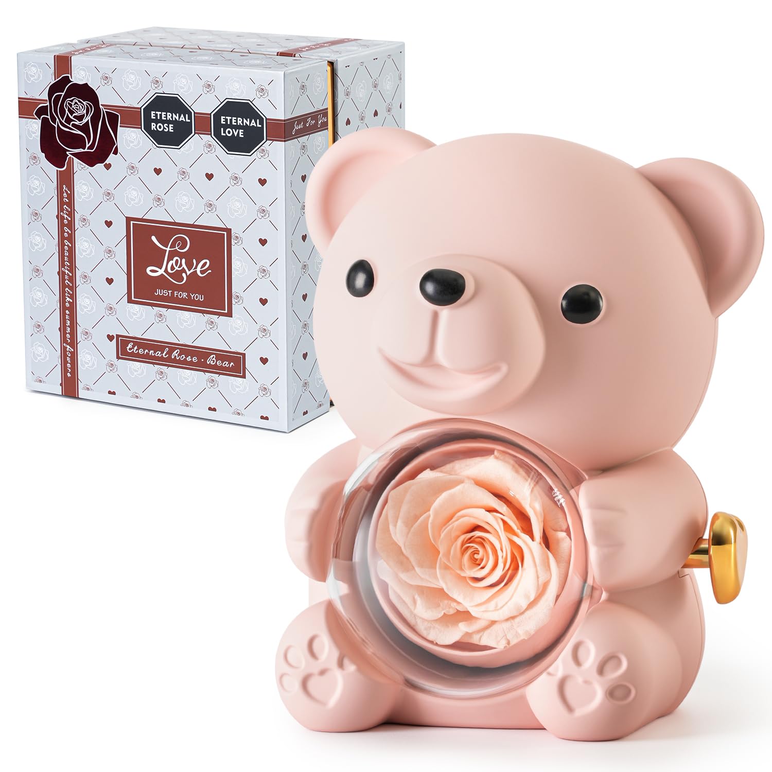 Teddy Bear with Preserved Rose - Champagne Grey Box-image-09d7aa9e-c910-4c3c-ae89-e5e68a609bde-121059