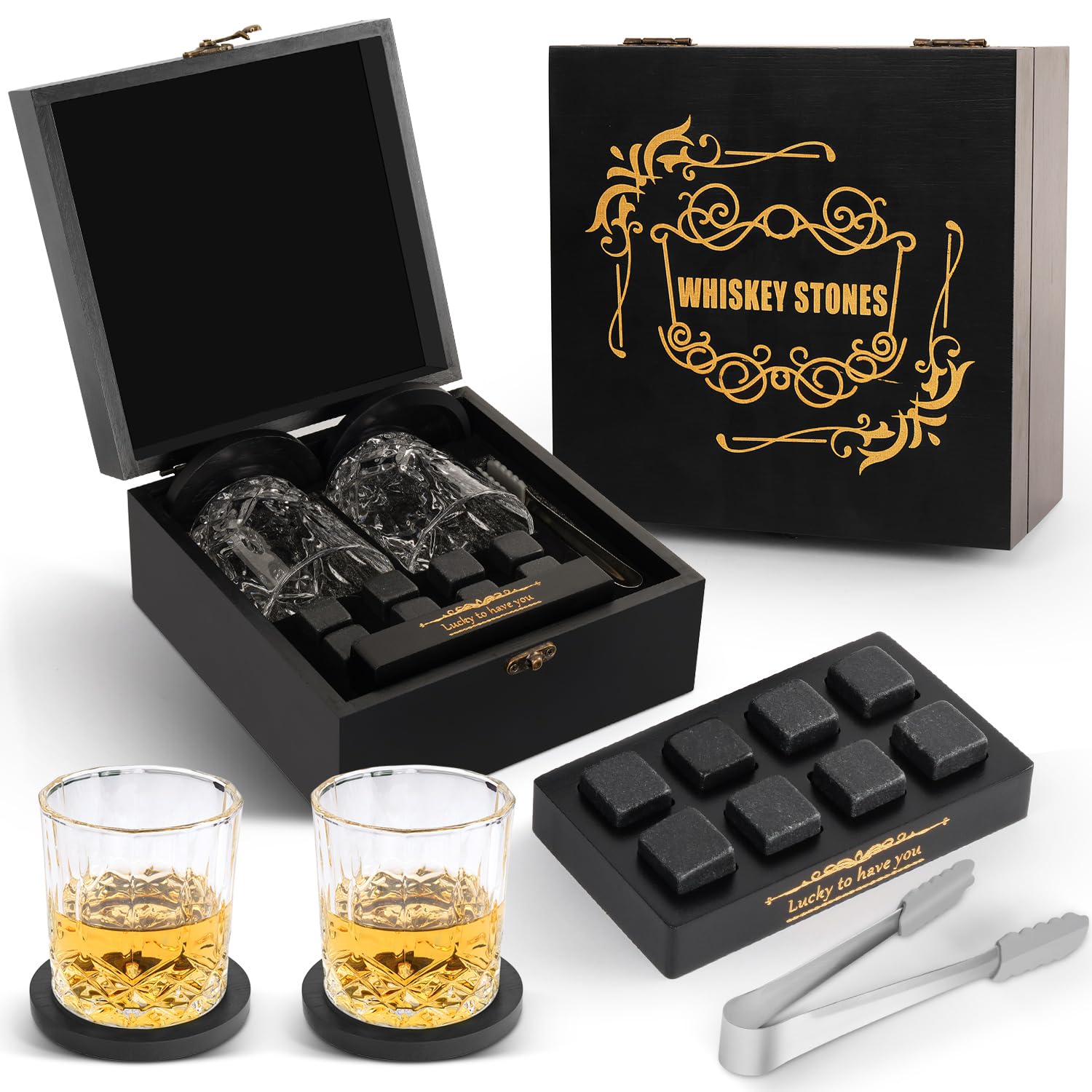 Whiskey Stones & Glass Gift Set with 2 Glasses - Black JSTZ-image-b2c204b2-6b06-4841-b8fe-f7c1aa1f19a6-96142