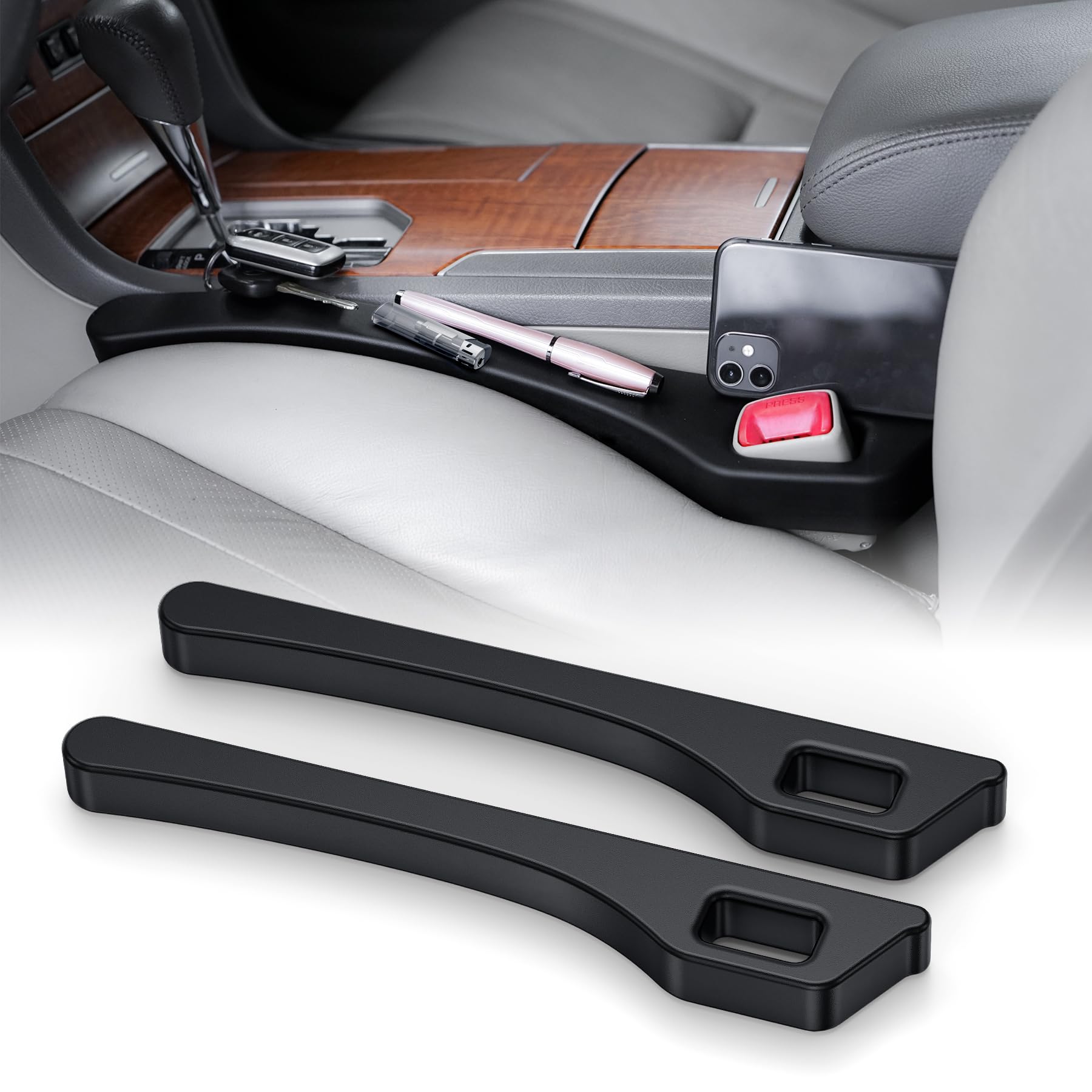 Universal Car Seat Gap Filler Set (2 Pack) - Soft Foam Drop Blockers for Cars, SUVs & Trucks - Black-image-0f5a904f-f04b-4889-86e7-c784c2b32683-63767