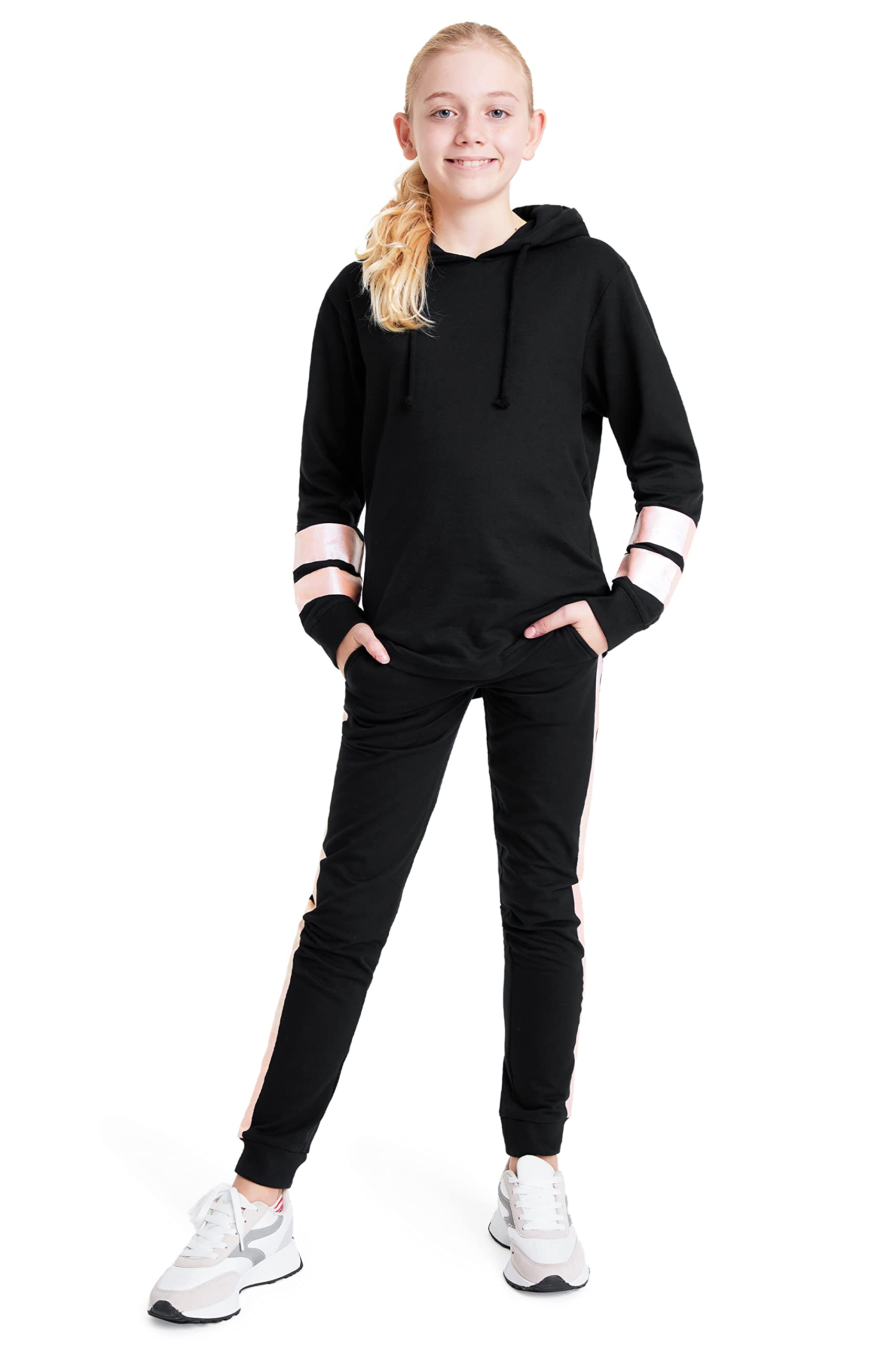 Girls' Tracksuit Set with Hoodie & Jogging Bottoms, Comfortable-image-a8517e0d-c856-4488-ba14-57303f0407f1-68537