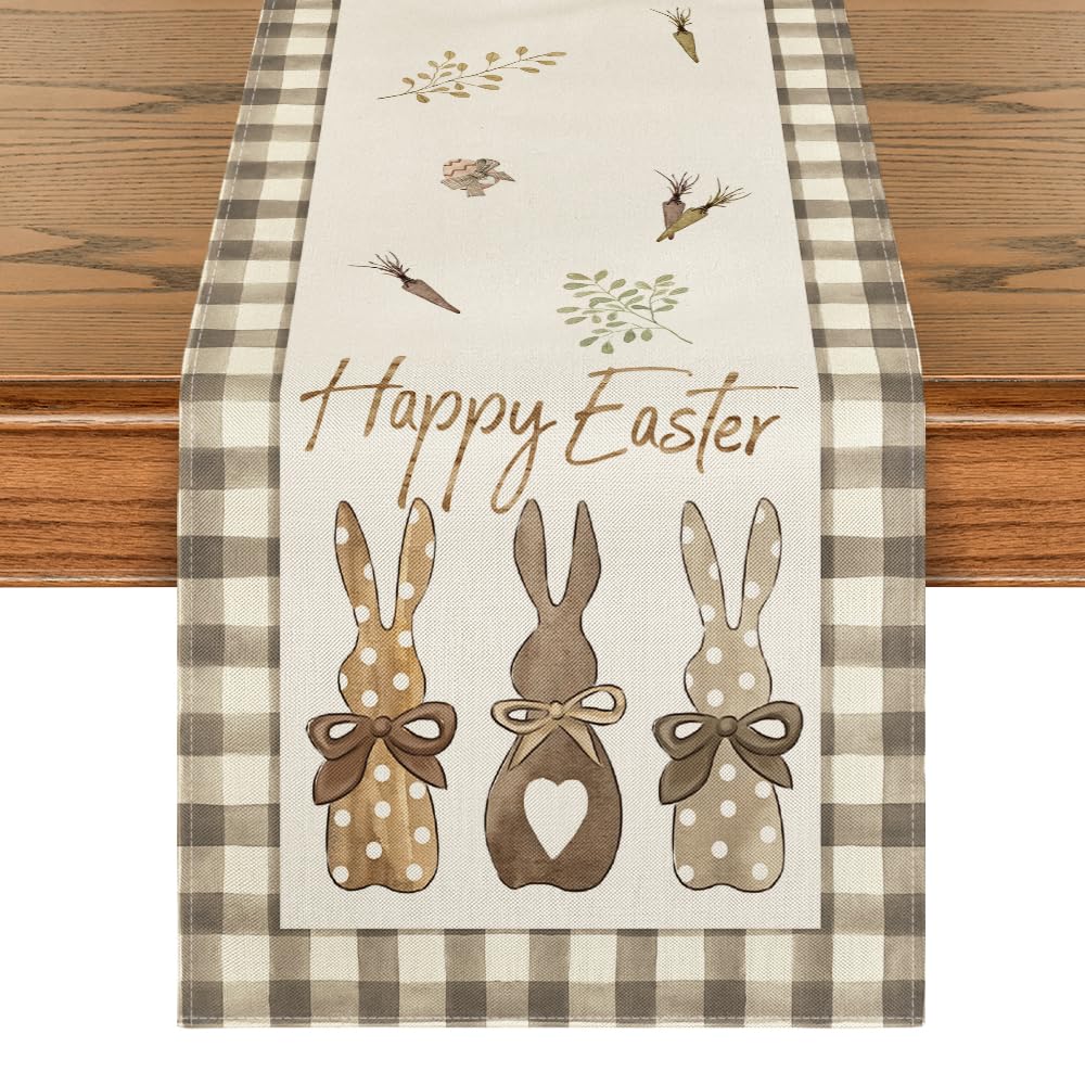 Artoid Mode Buffalo Plaid Easter Table Runner 40x140 cm - Rustic Spring Decor-image-a9c08efa-7fc6-4272-8550-6f693b8ce93e-65072