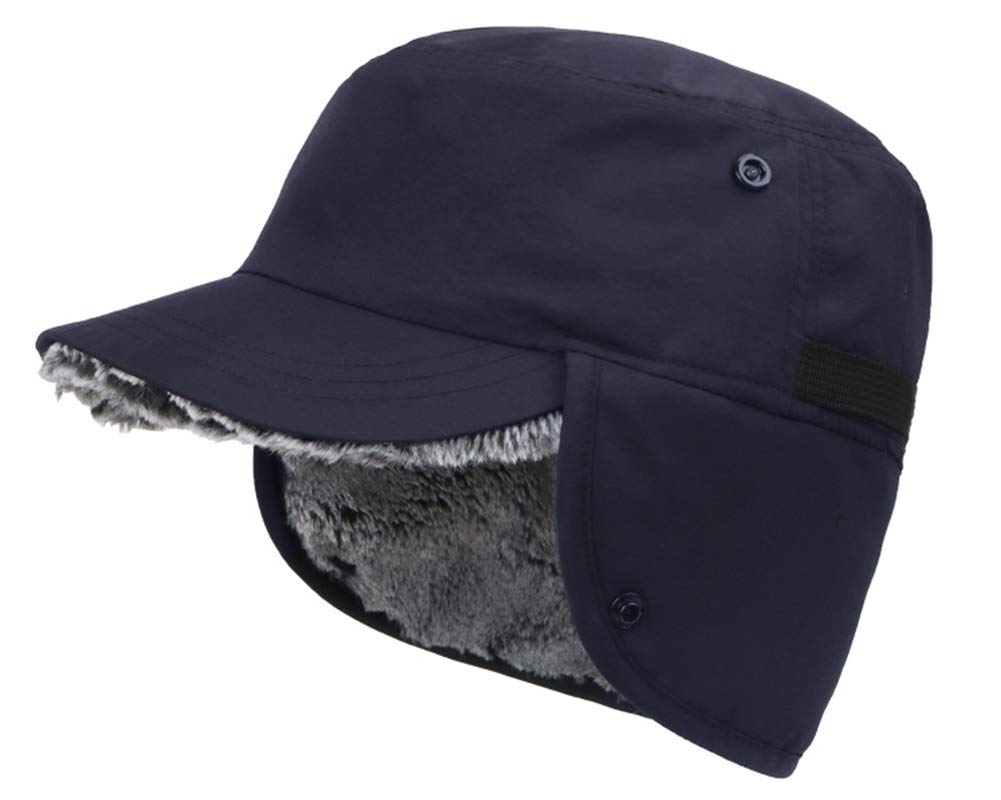 Thermal Military Style Cadet Hat with Earflaps - Water Repellent Nylon, Faux Fur Lining for Winter Outdoor Activities-image-83313fca-a5ef-4539-a4fa-2e3b18d35453-66366