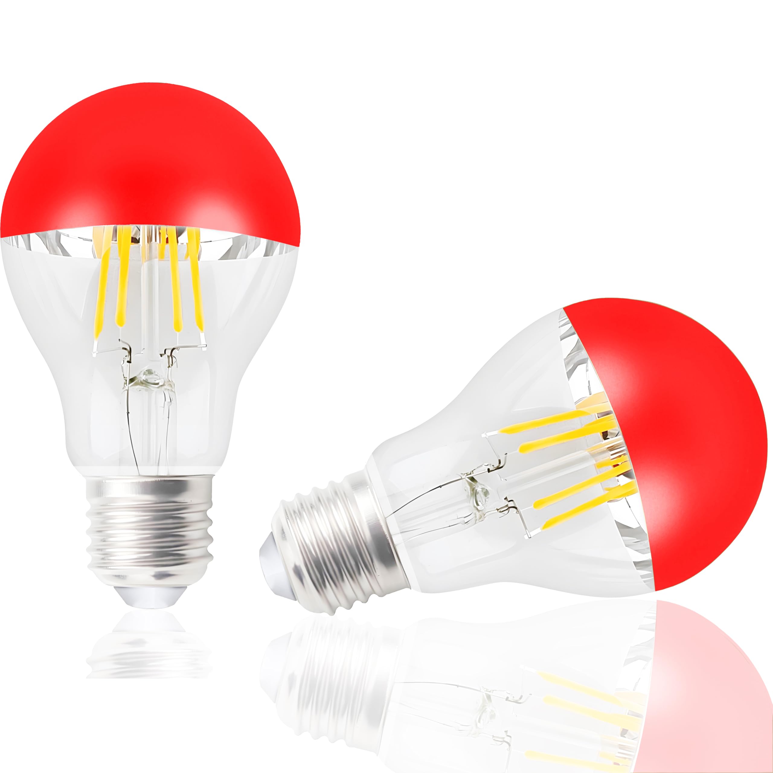E27 LED Half Chrome Bulbs Dimmable - Red A60-image-6219221d-939c-4ac9-80c6-0d4a06131016-104477